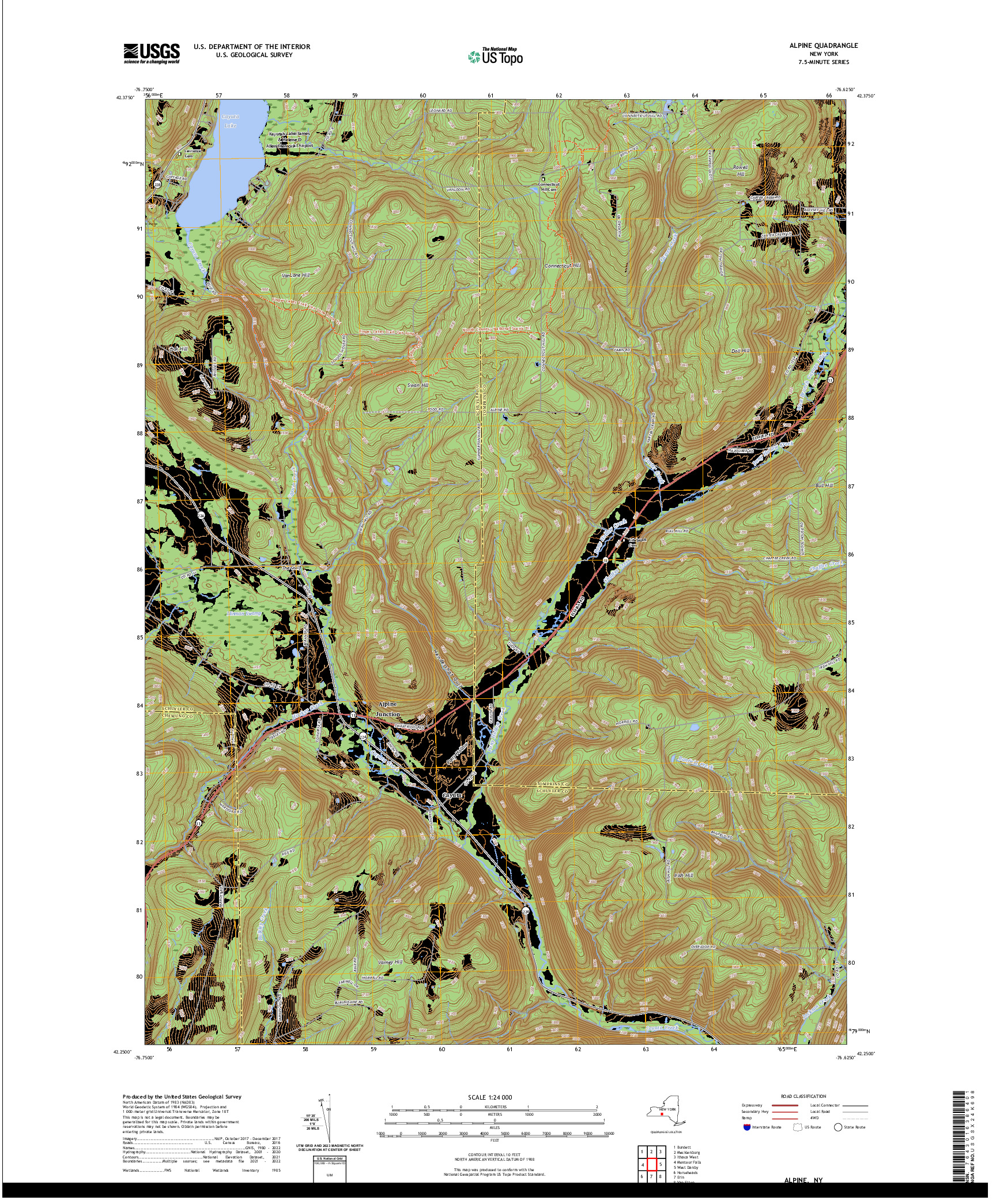 US TOPO 7.5-MINUTE MAP FOR ALPINE, NY