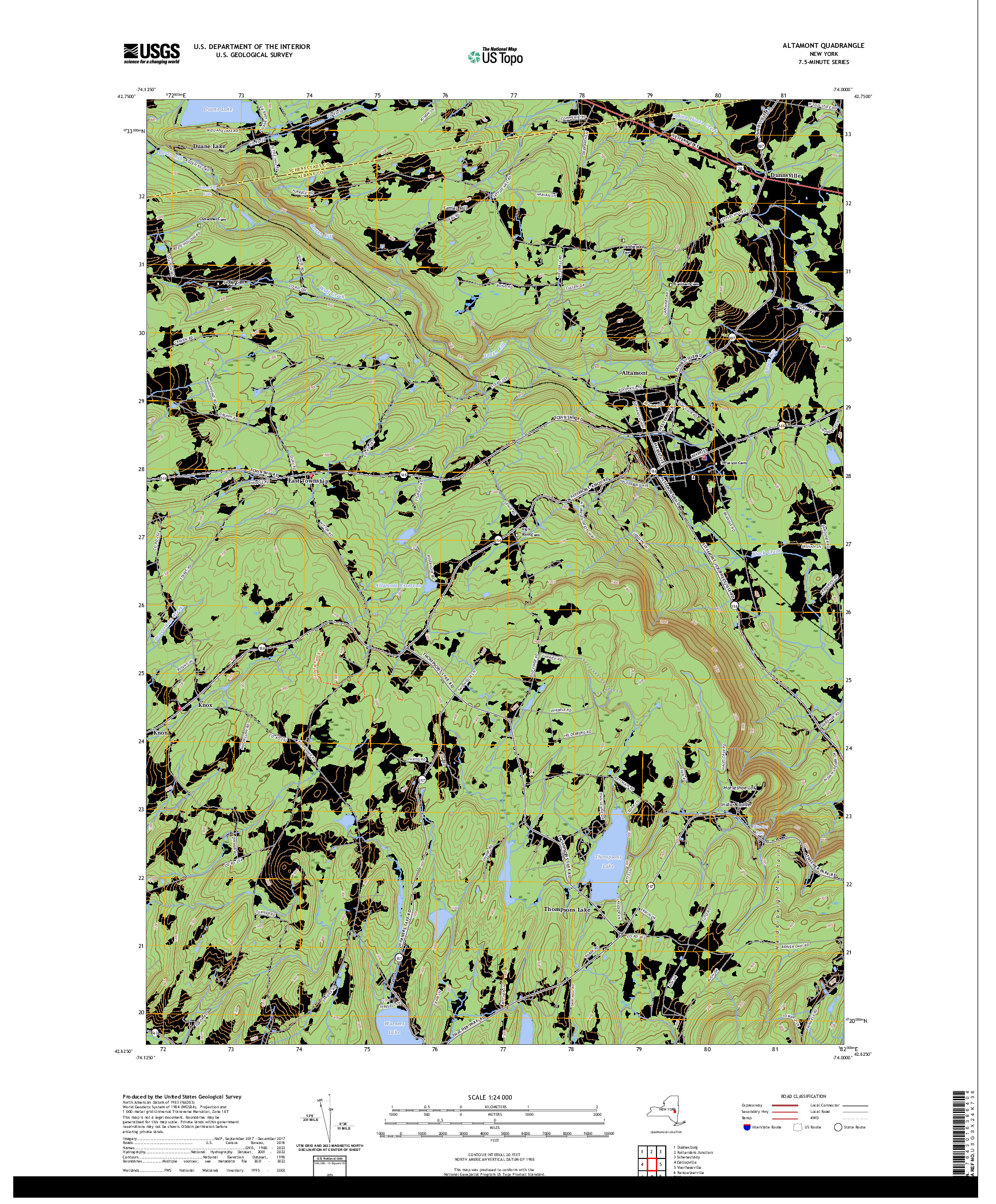 US TOPO 7.5-MINUTE MAP FOR ALTAMONT, NY