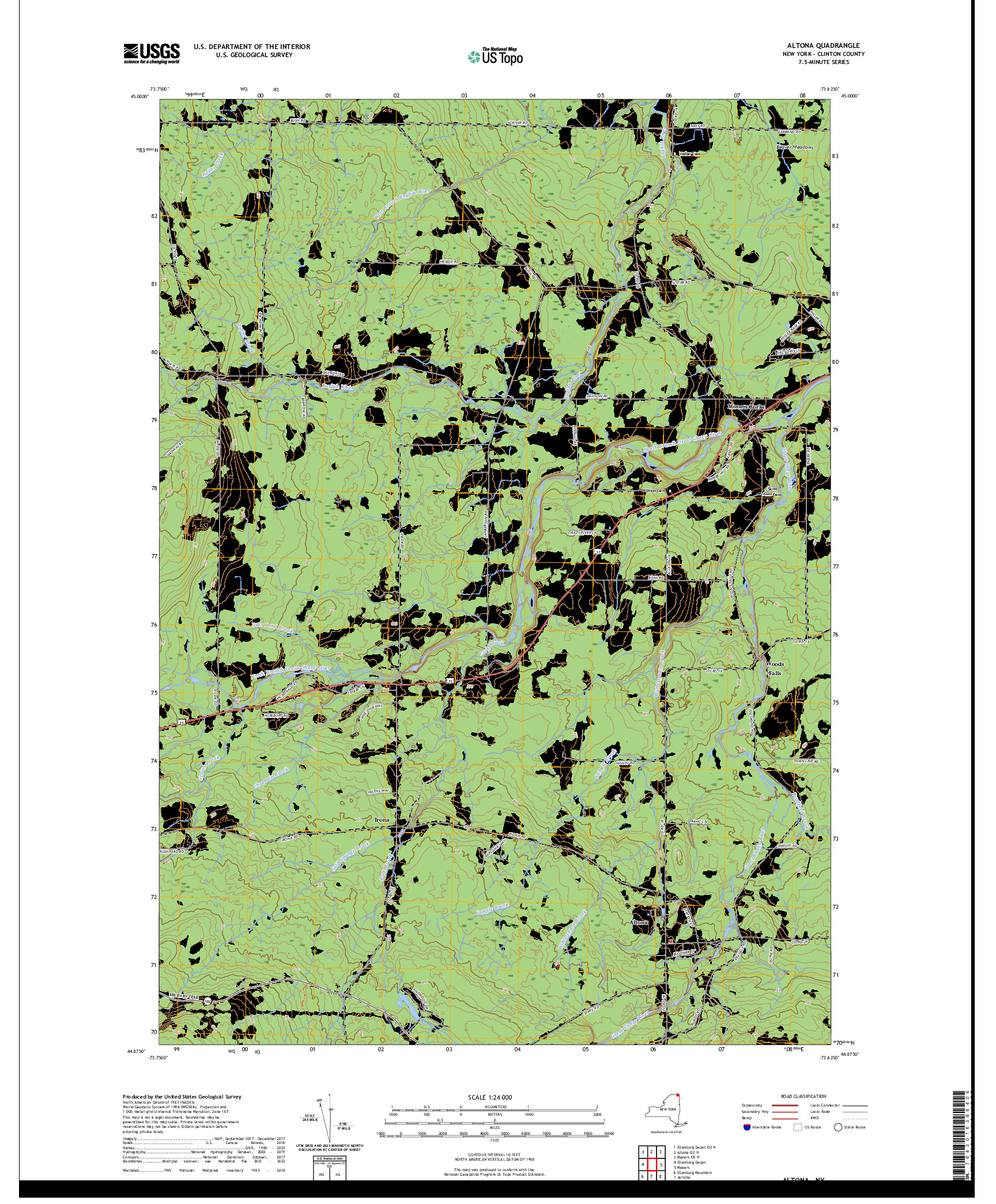 US TOPO 7.5-MINUTE MAP FOR ALTONA, NY