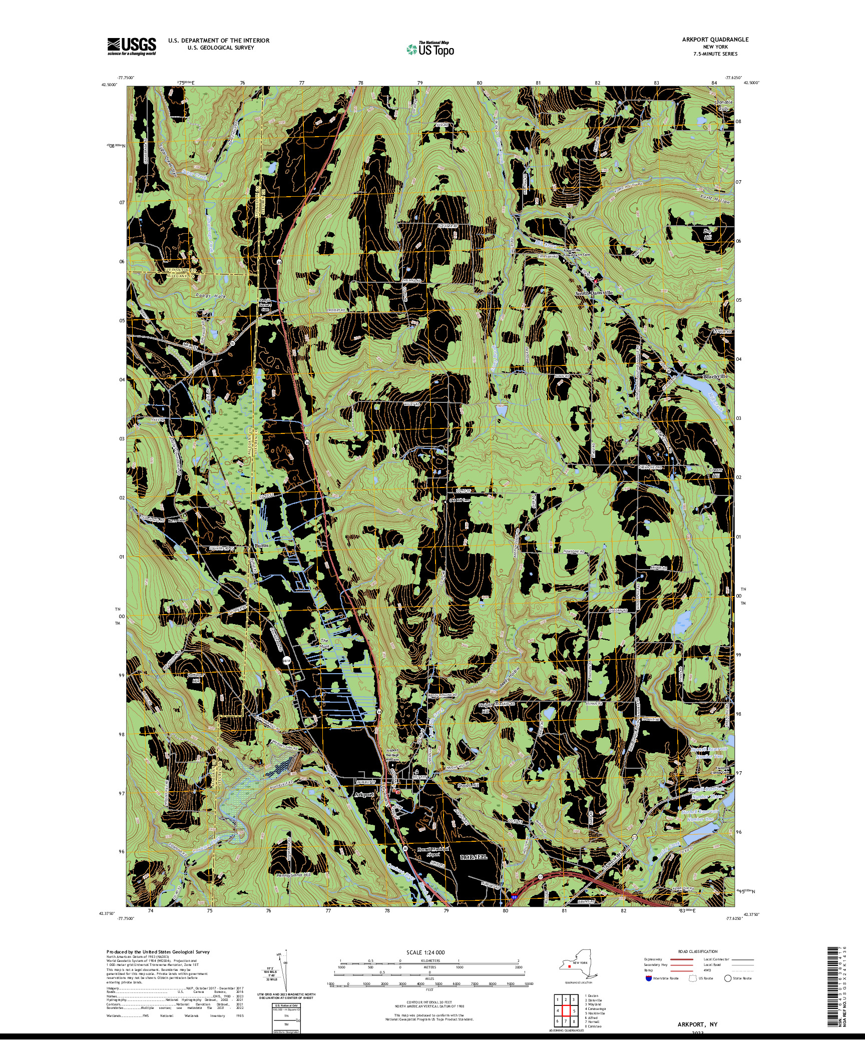 US TOPO 7.5-MINUTE MAP FOR ARKPORT, NY