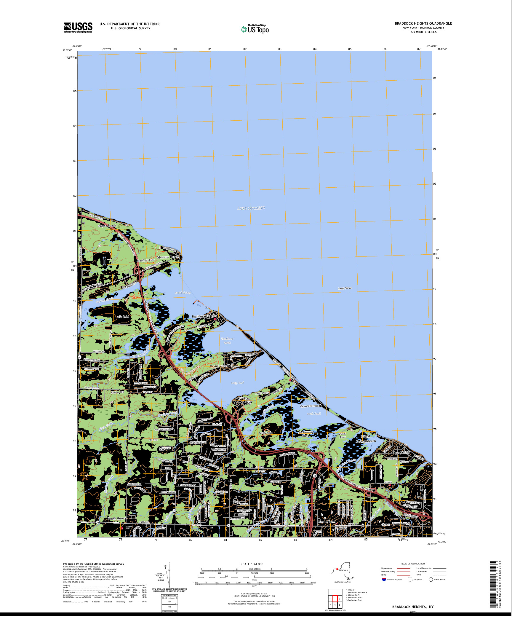 US TOPO 7.5-MINUTE MAP FOR BRADDOCK HEIGHTS, NY