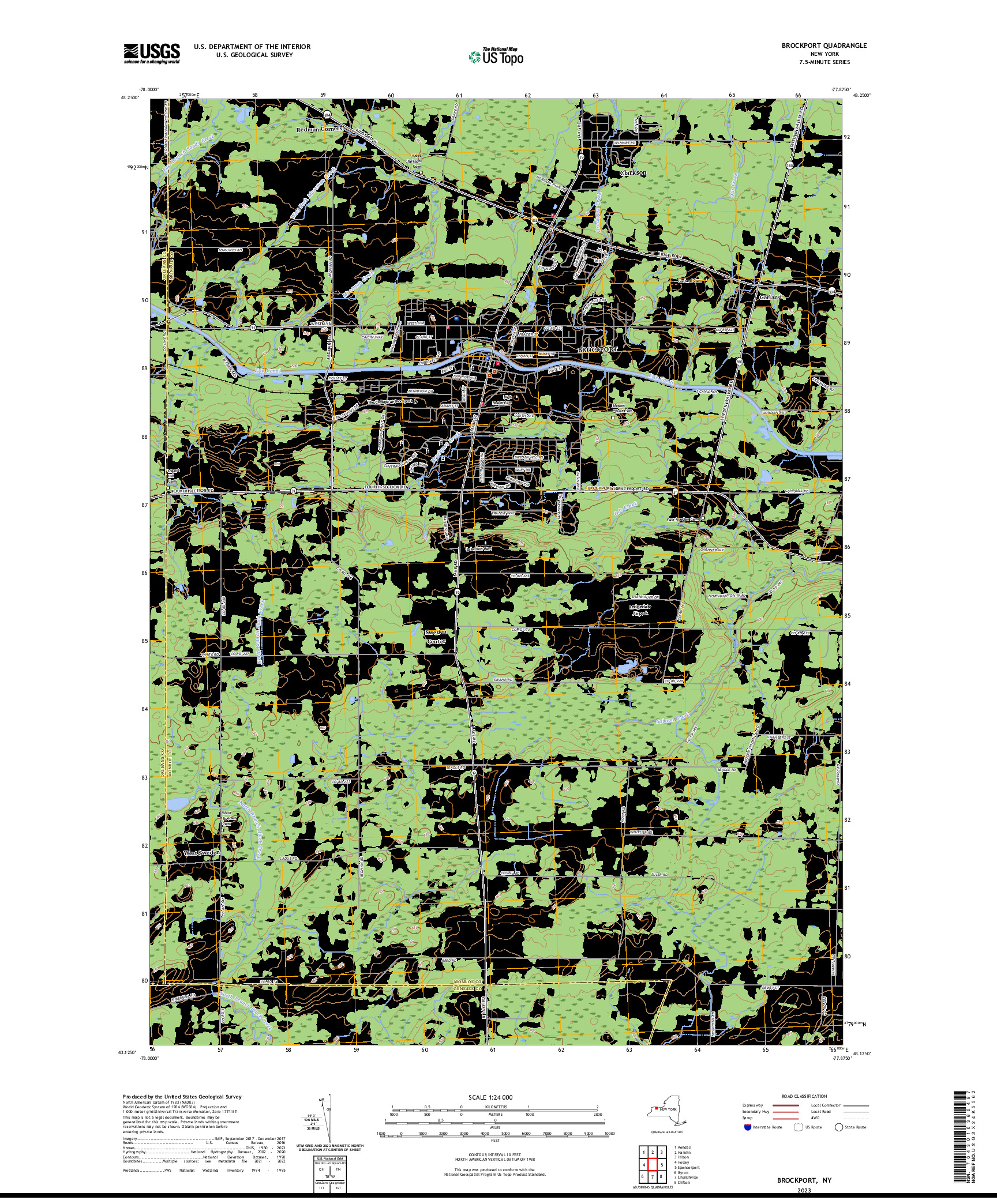 US TOPO 7.5-MINUTE MAP FOR BROCKPORT, NY