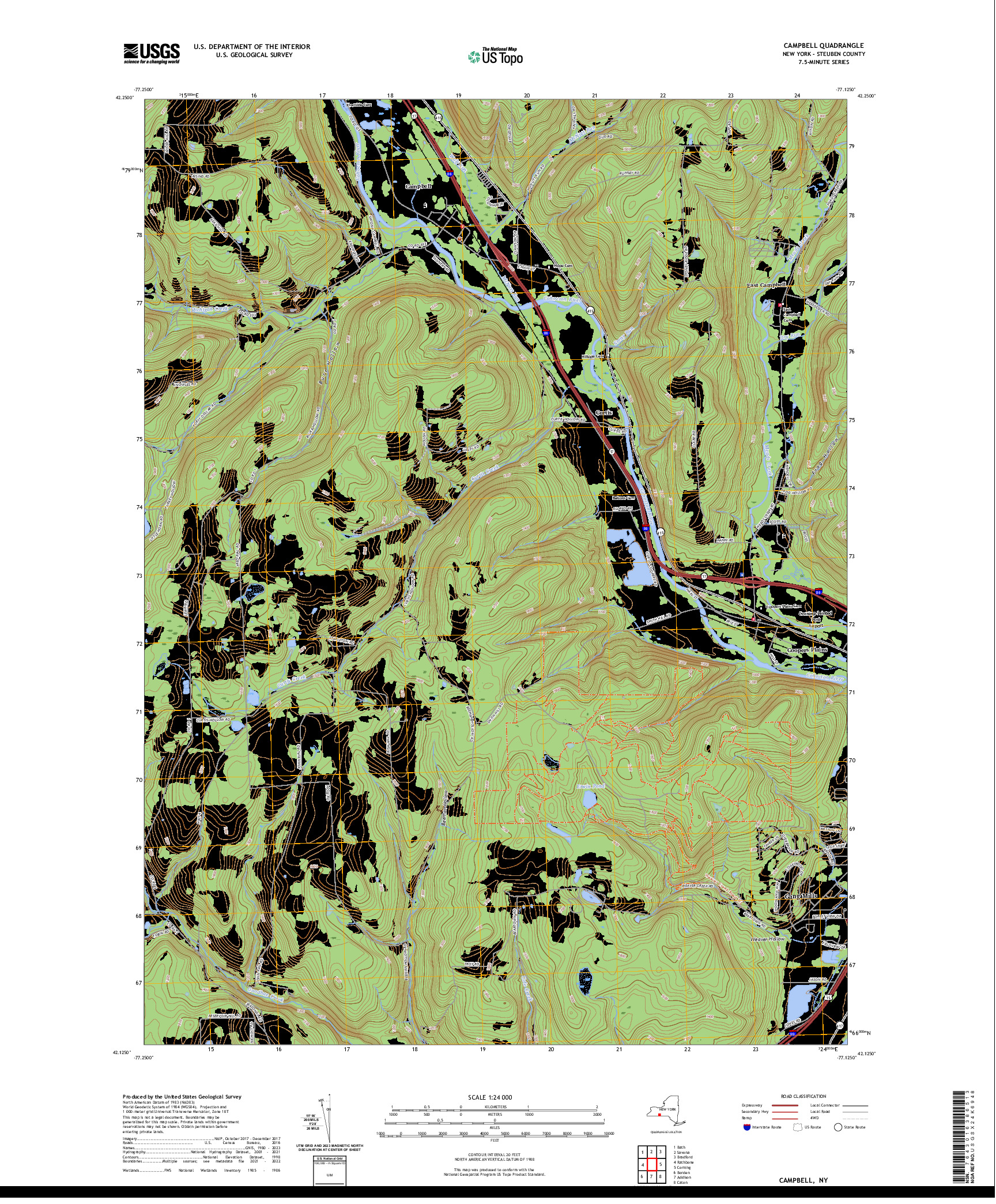 US TOPO 7.5-MINUTE MAP FOR CAMPBELL, NY