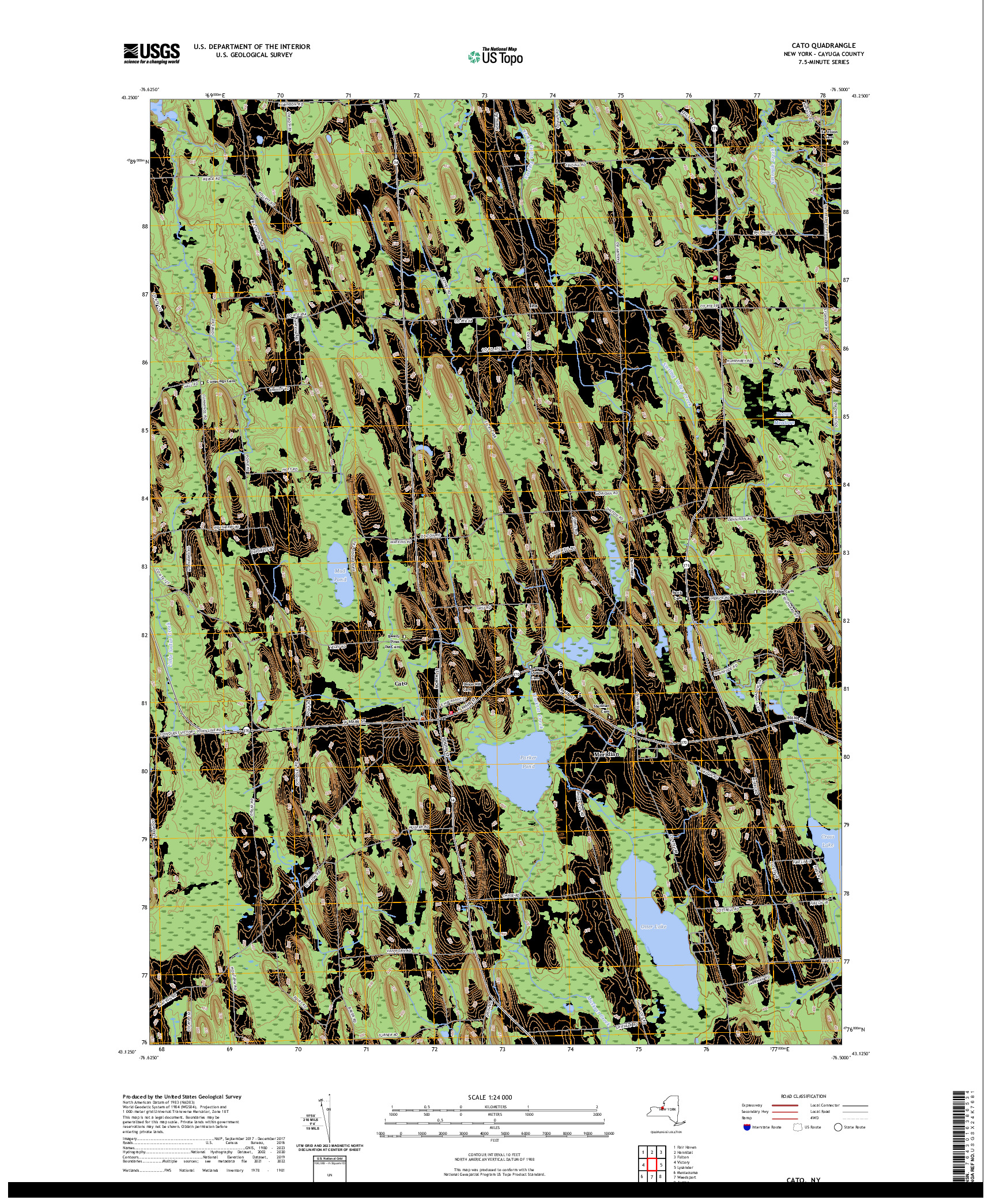 US TOPO 7.5-MINUTE MAP FOR CATO, NY