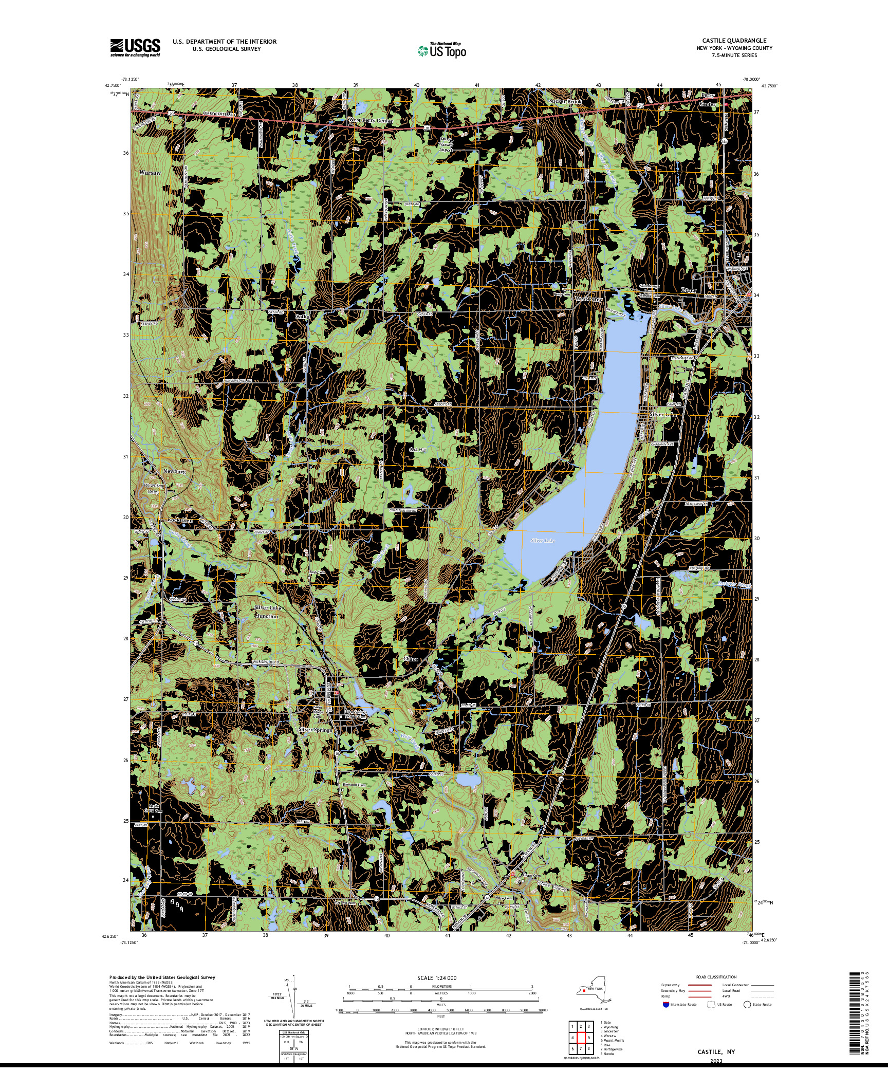 US TOPO 7.5-MINUTE MAP FOR CASTILE, NY