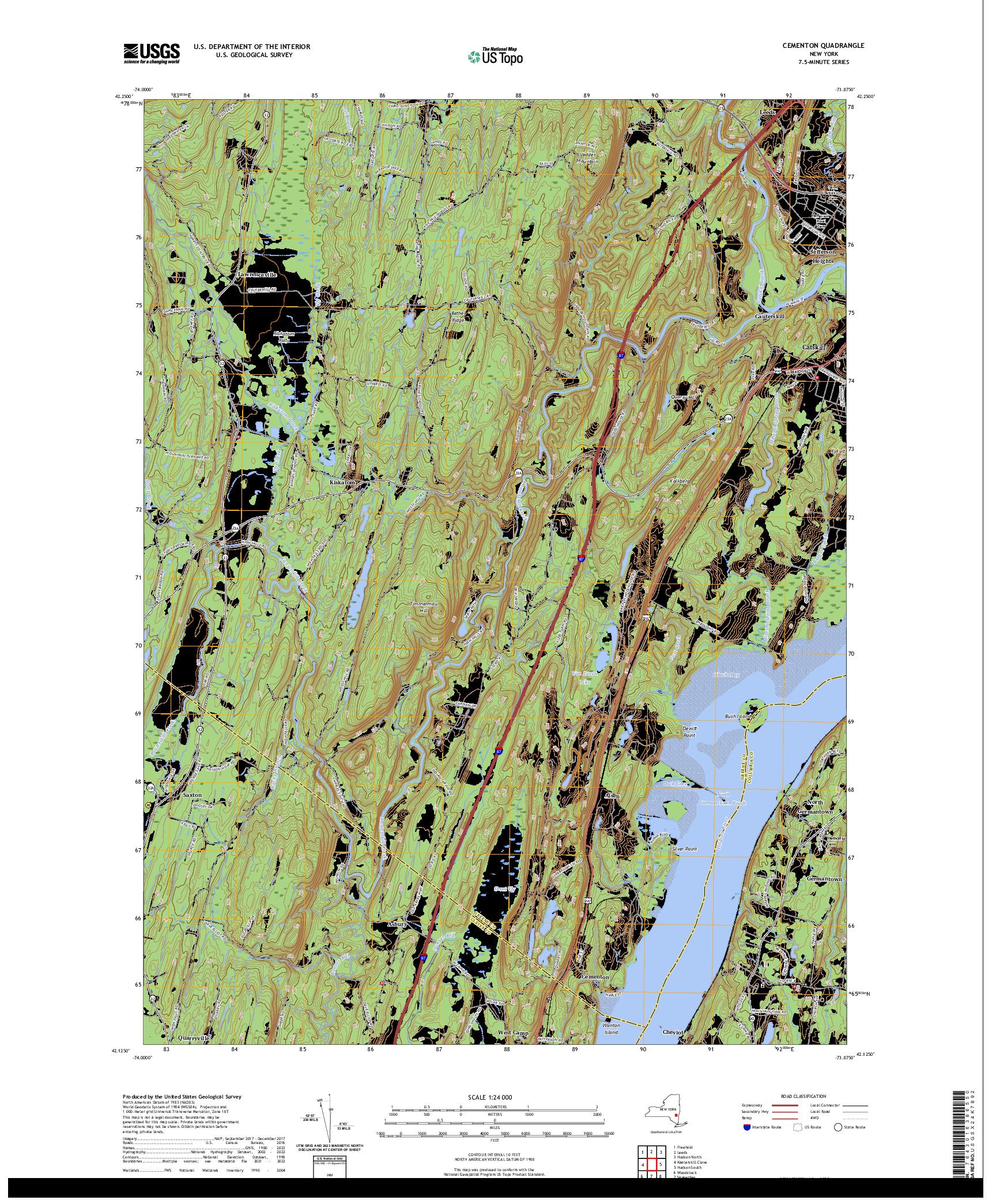 US TOPO 7.5-MINUTE MAP FOR CEMENTON, NY