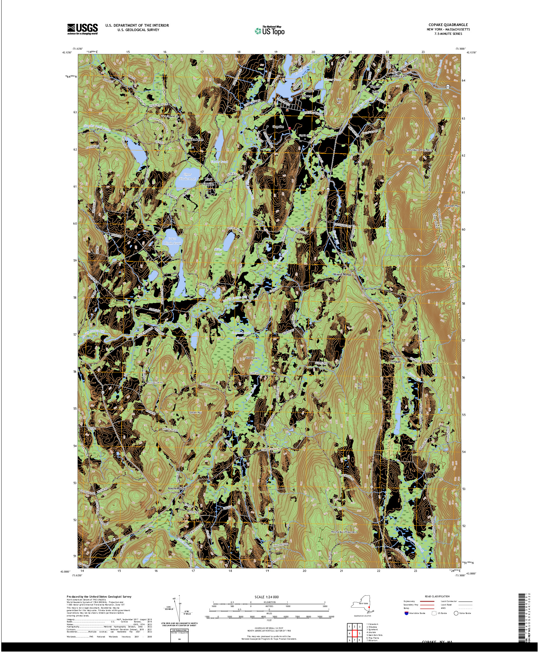 US TOPO 7.5-MINUTE MAP FOR COPAKE, NY,MA