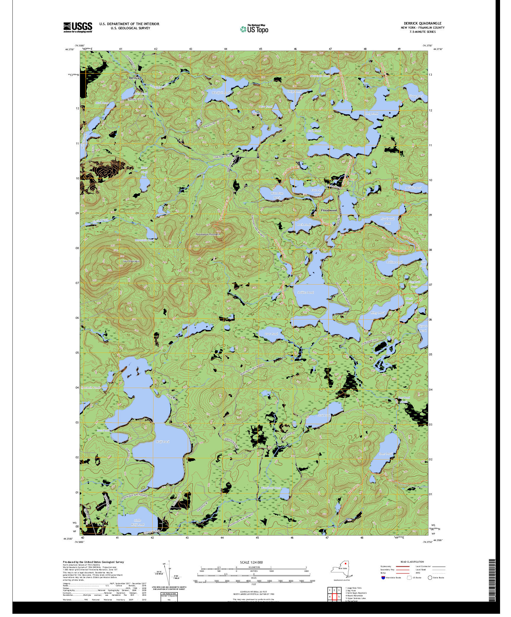 US TOPO 7.5-MINUTE MAP FOR DERRICK, NY