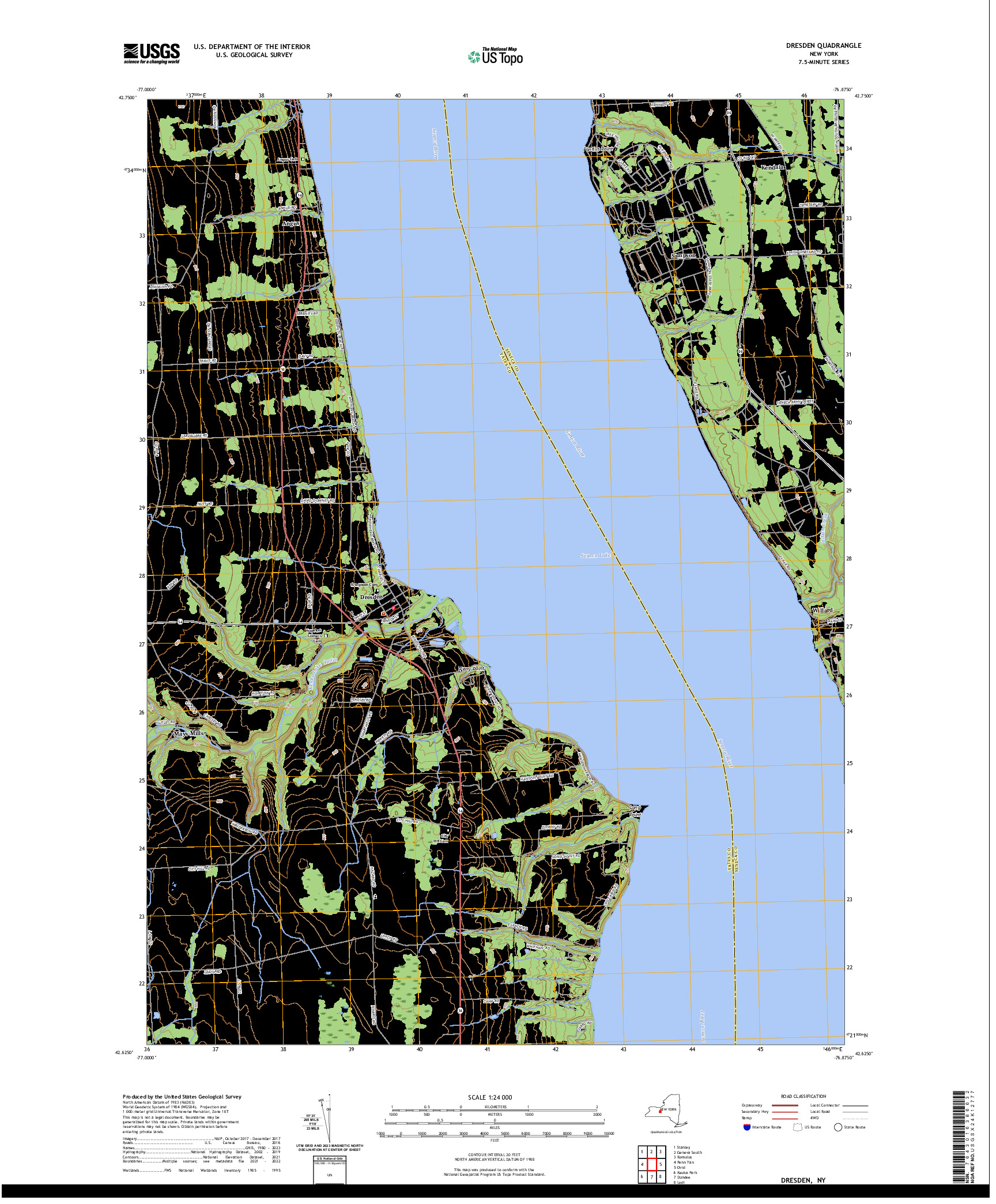 US TOPO 7.5-MINUTE MAP FOR DRESDEN, NY