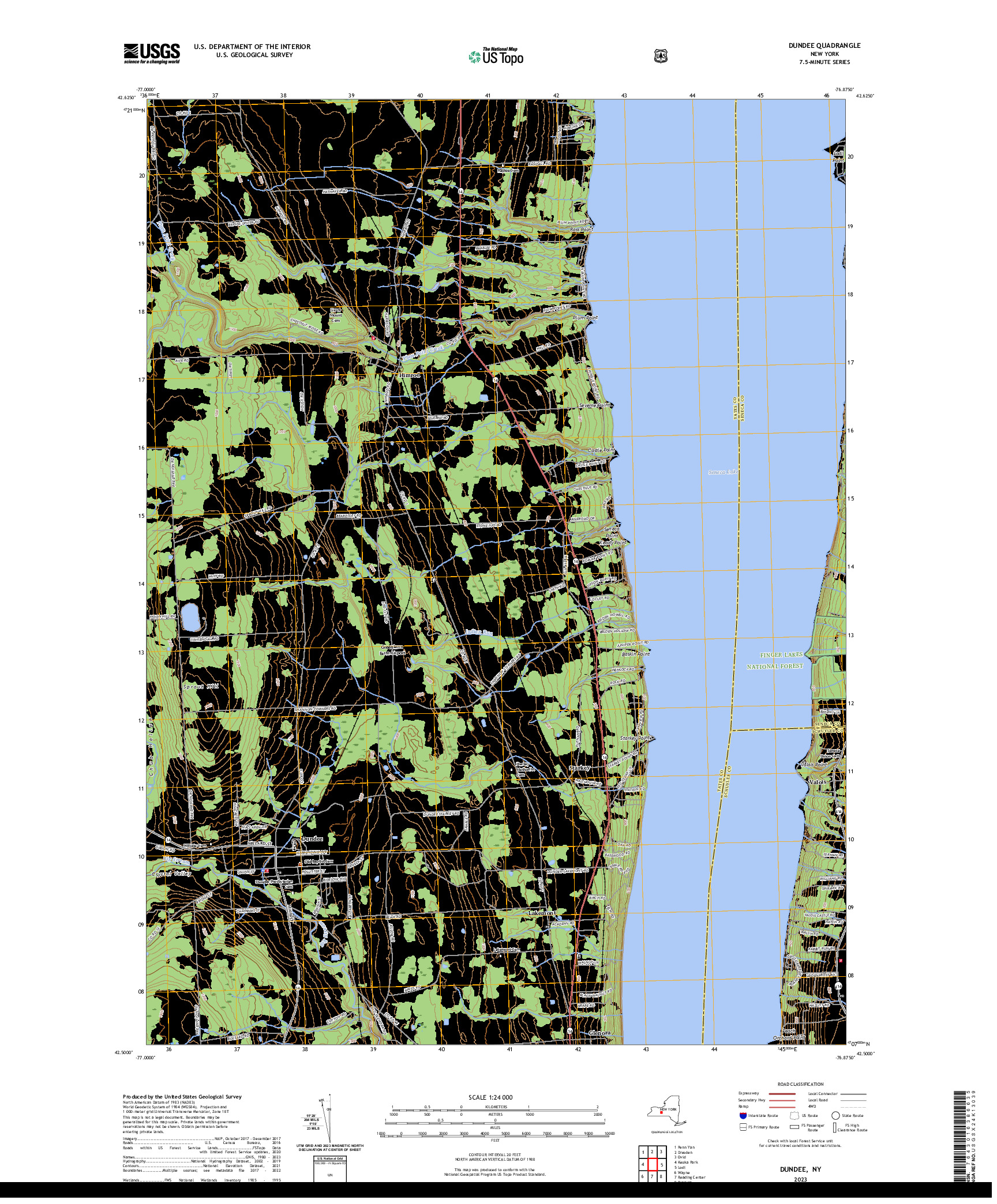 US TOPO 7.5-MINUTE MAP FOR DUNDEE, NY