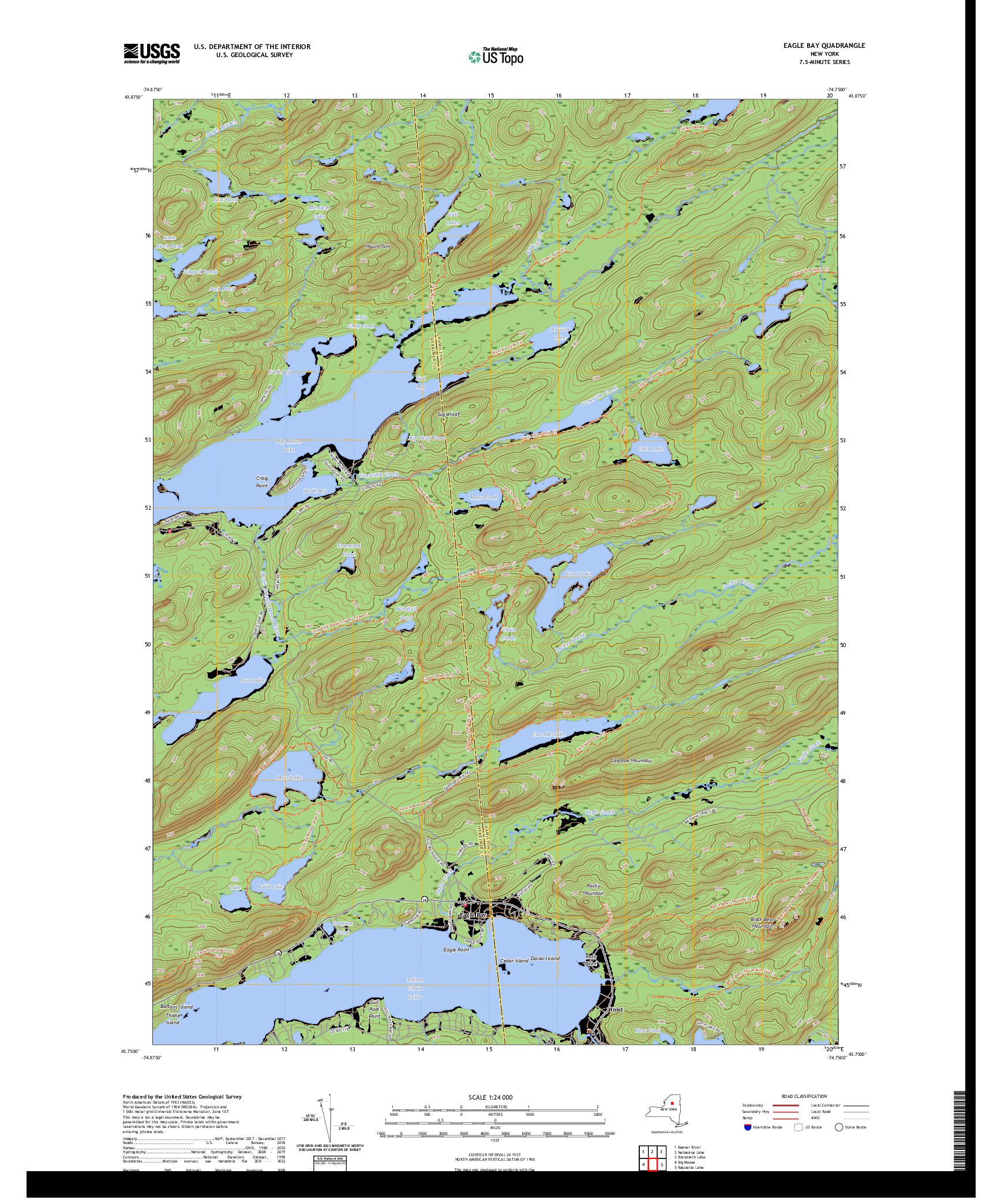 US TOPO 7.5-MINUTE MAP FOR EAGLE BAY, NY