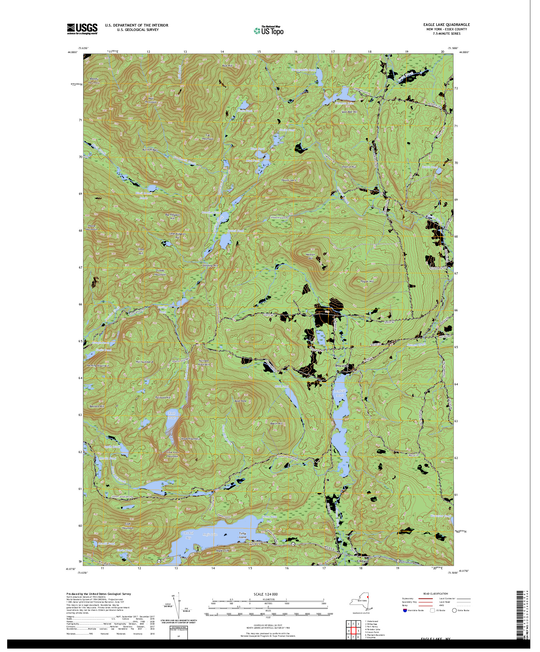 US TOPO 7.5-MINUTE MAP FOR EAGLE LAKE, NY