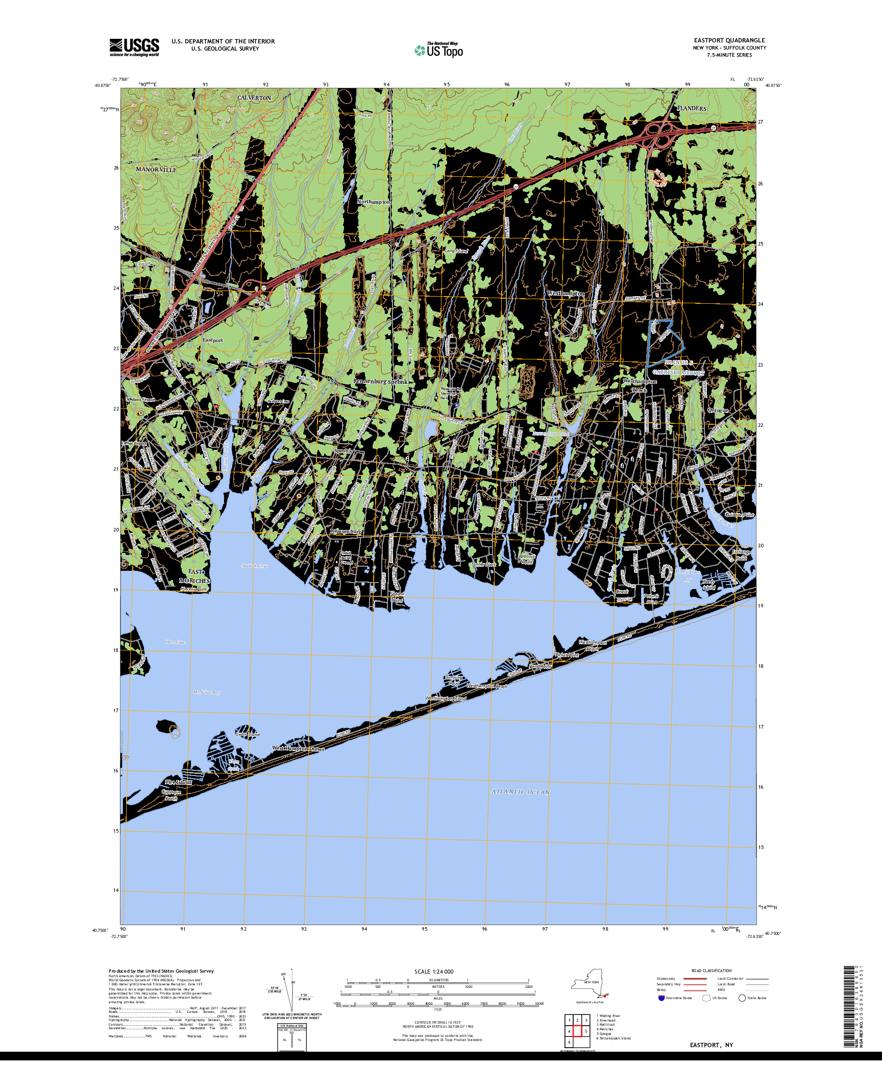 US TOPO 7.5-MINUTE MAP FOR EASTPORT, NY