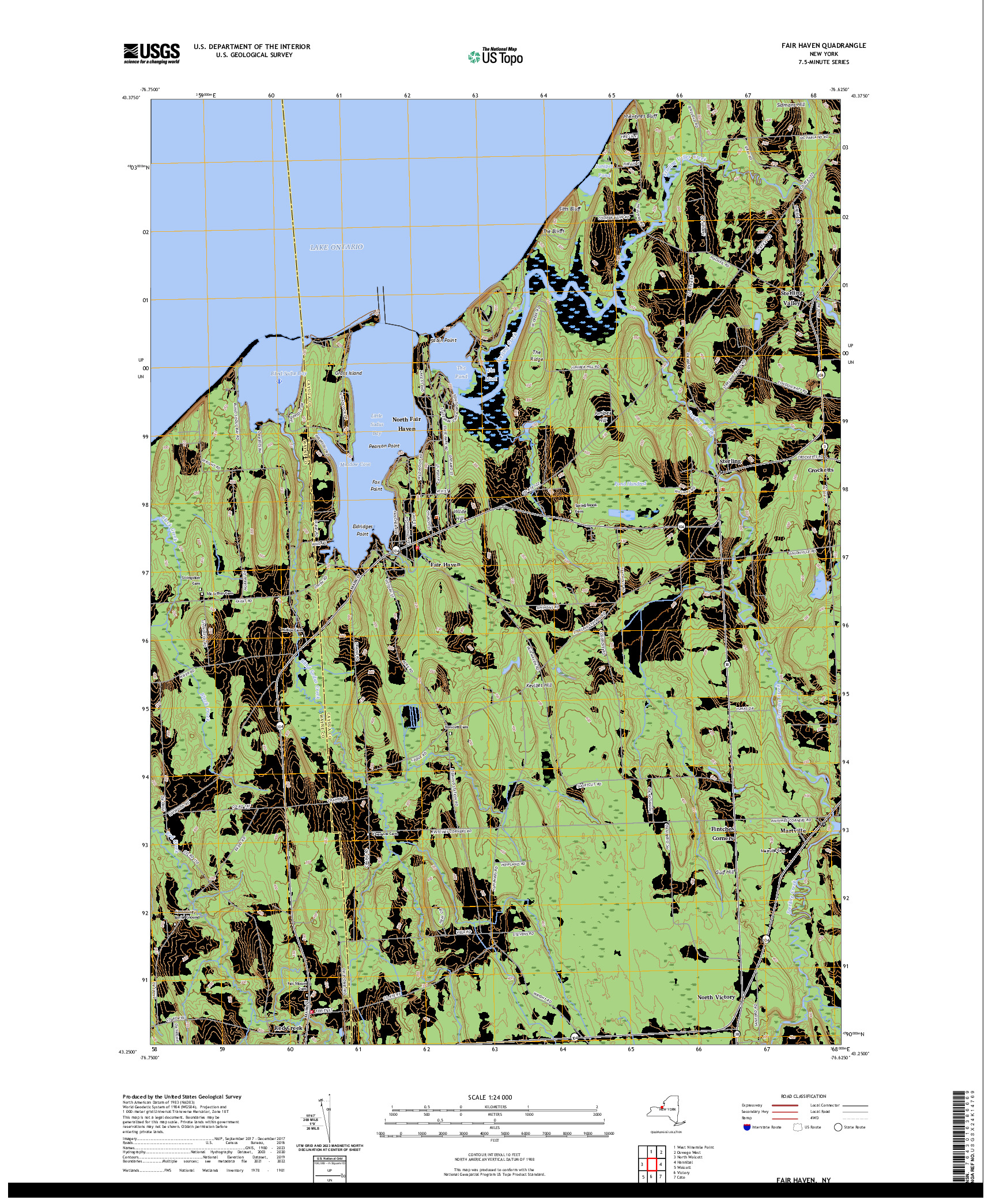 US TOPO 7.5-MINUTE MAP FOR FAIR HAVEN, NY