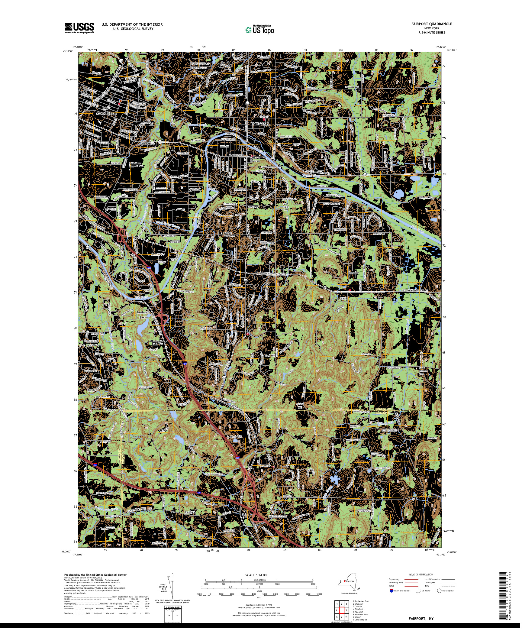 US TOPO 7.5-MINUTE MAP FOR FAIRPORT, NY