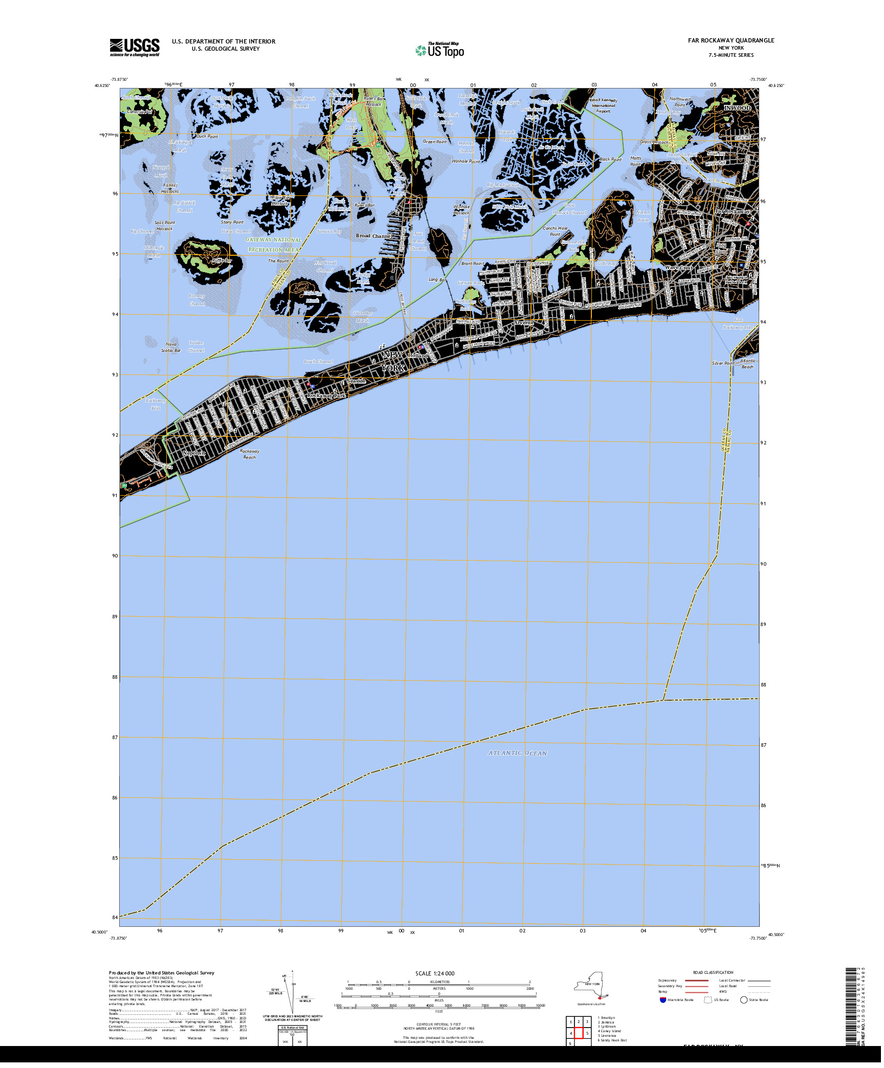 US TOPO 7.5-MINUTE MAP FOR FAR ROCKAWAY, NY