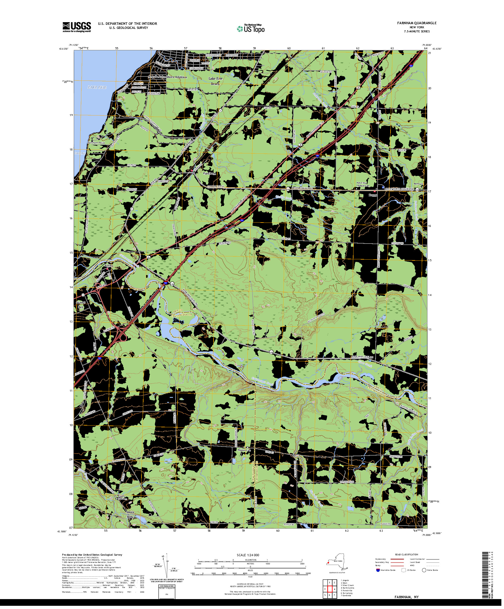 US TOPO 7.5-MINUTE MAP FOR FARNHAM, NY