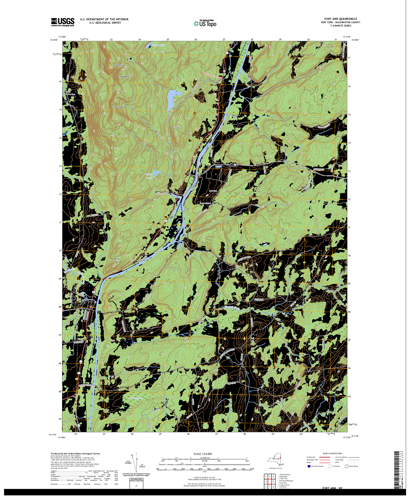 US TOPO 7.5-MINUTE MAP FOR FORT ANN, NY