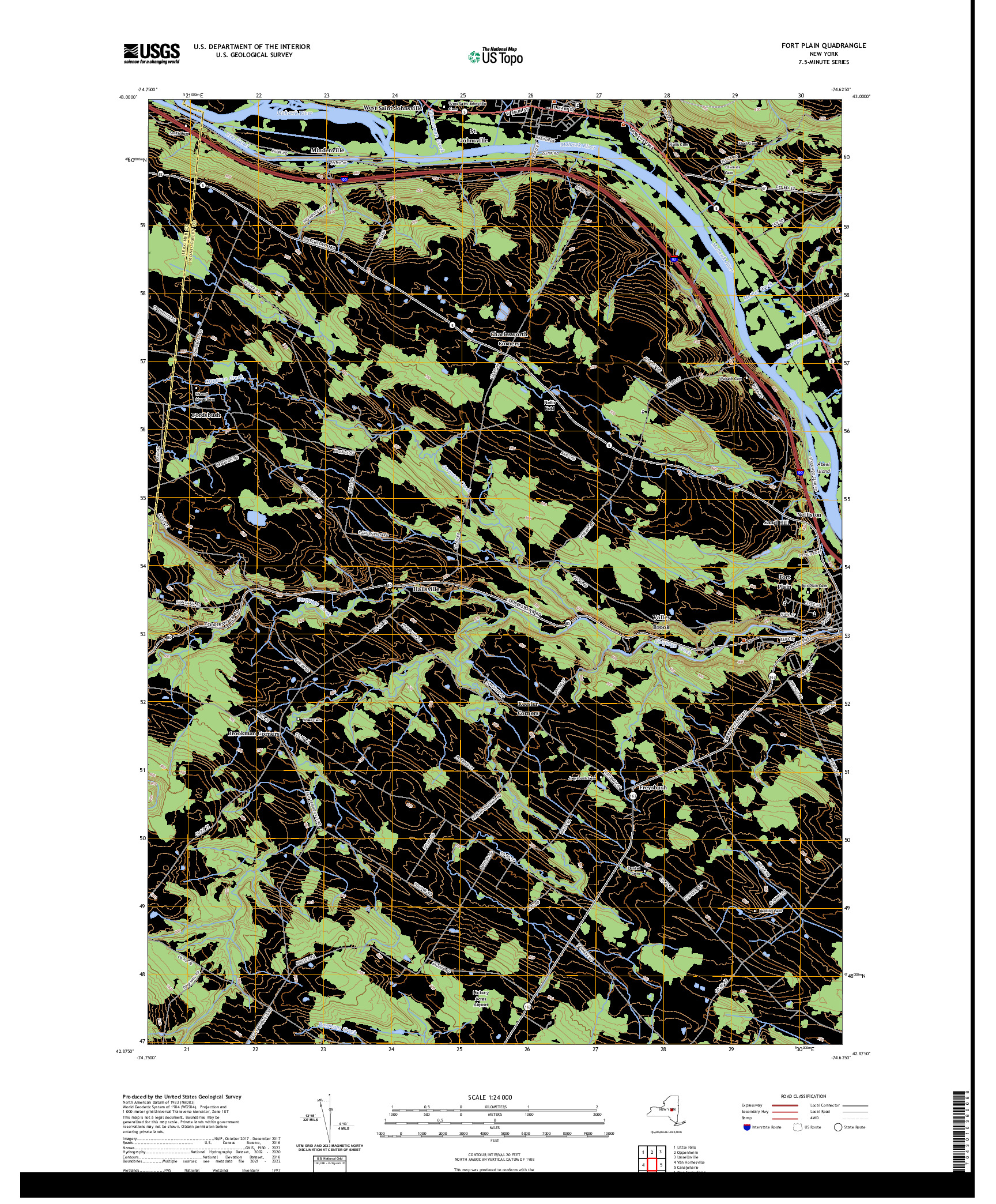 US TOPO 7.5-MINUTE MAP FOR FORT PLAIN, NY