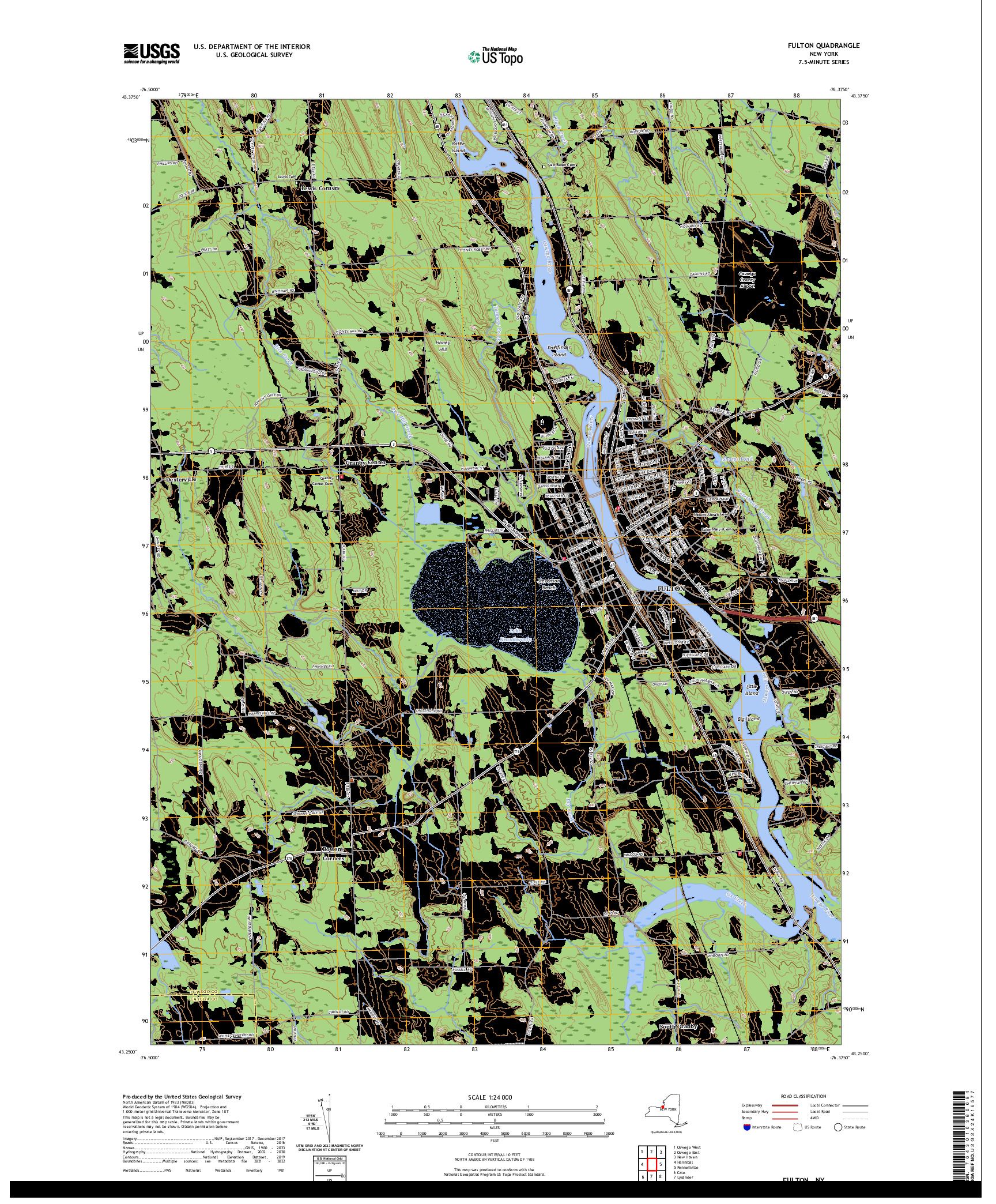 US TOPO 7.5-MINUTE MAP FOR FULTON, NY