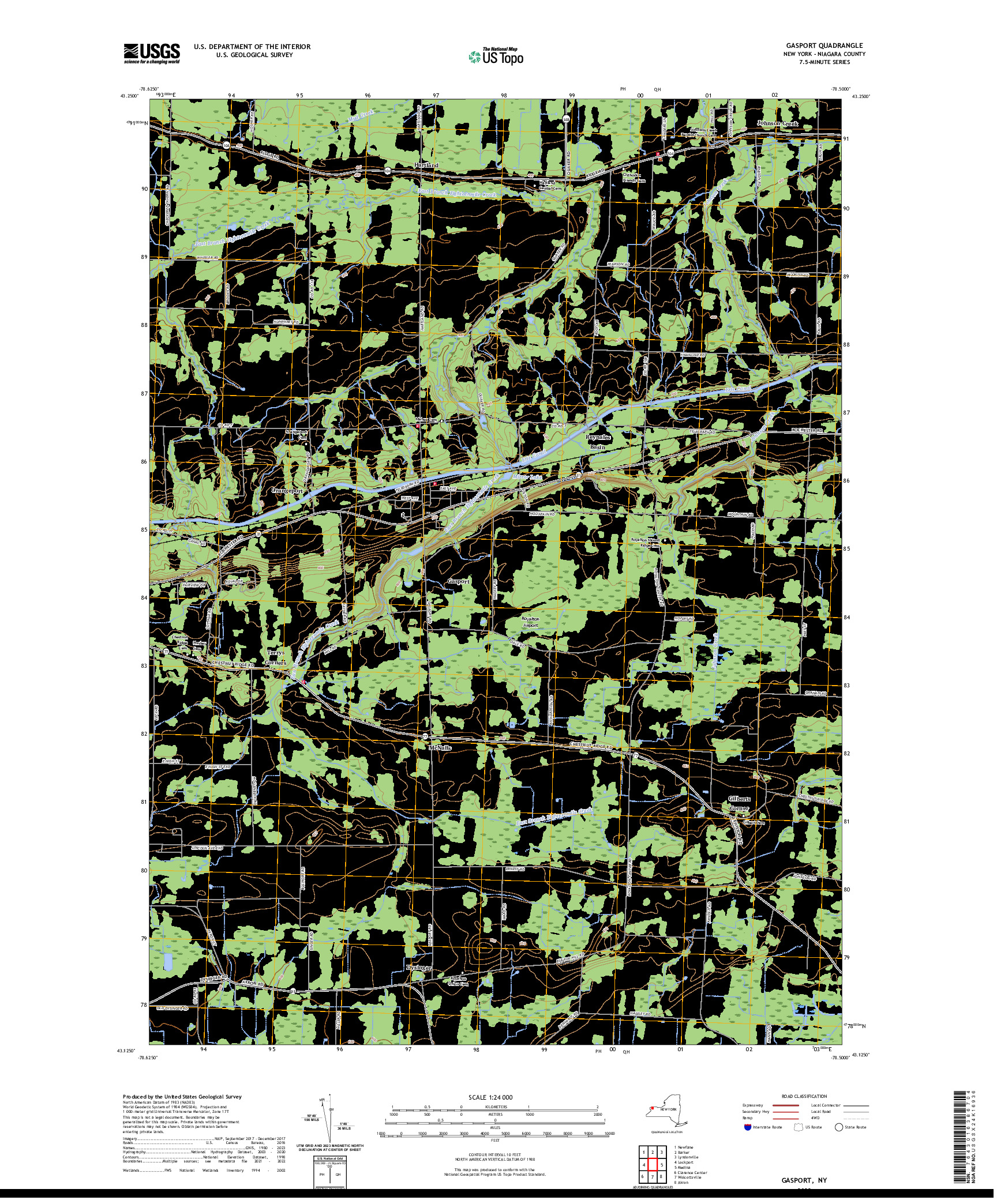 US TOPO 7.5-MINUTE MAP FOR GASPORT, NY