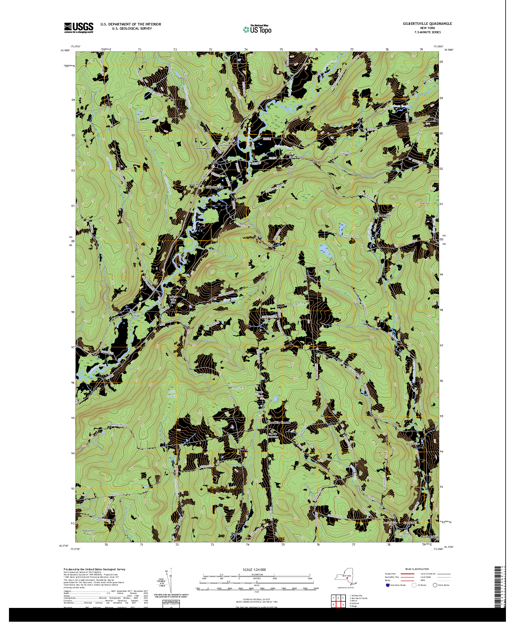 US TOPO 7.5-MINUTE MAP FOR GILBERTSVILLE, NY