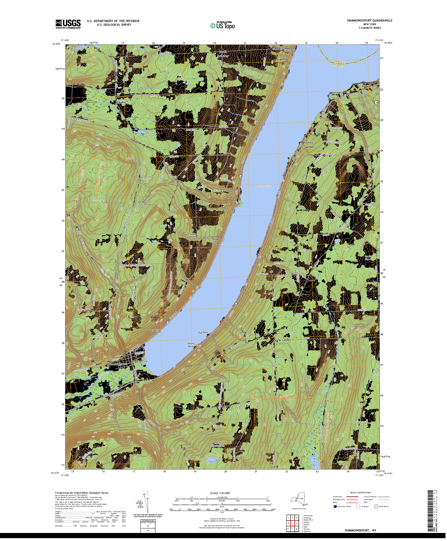 US TOPO 7.5-MINUTE MAP FOR HAMMONDSPORT, NY