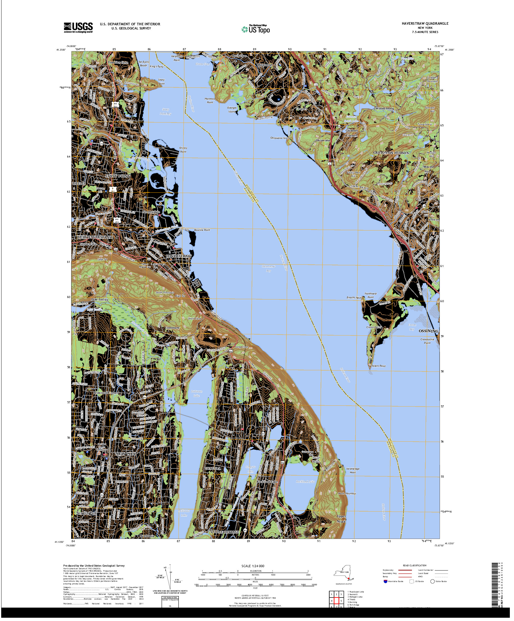 US TOPO 7.5-MINUTE MAP FOR HAVERSTRAW, NY