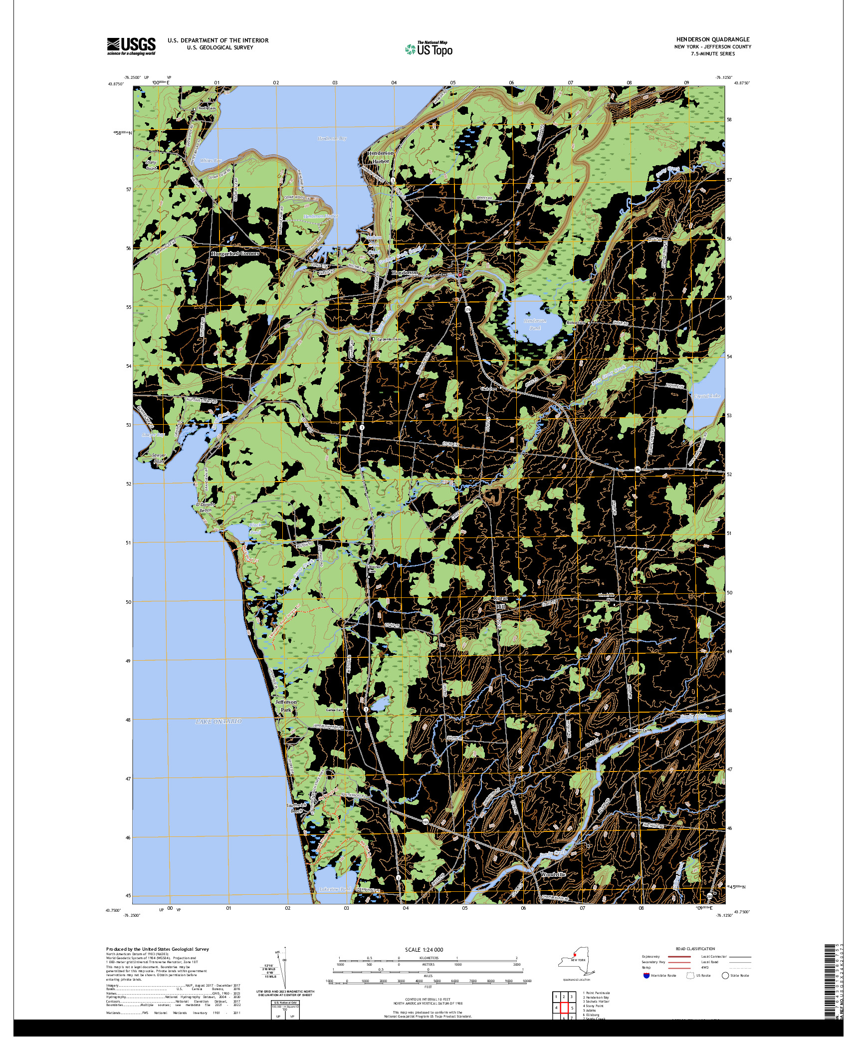 US TOPO 7.5-MINUTE MAP FOR HENDERSON, NY