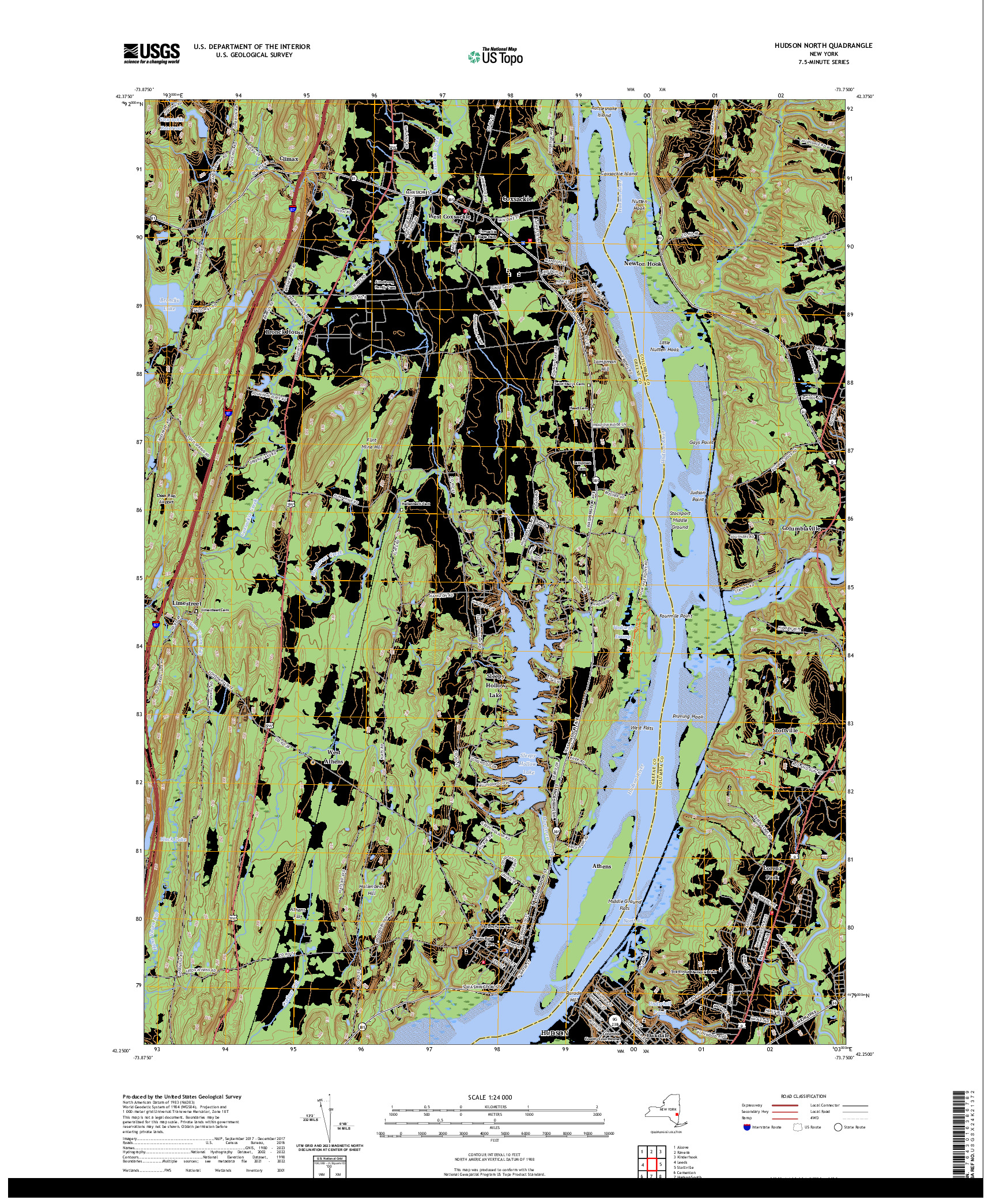 US TOPO 7.5-MINUTE MAP FOR HUDSON NORTH, NY