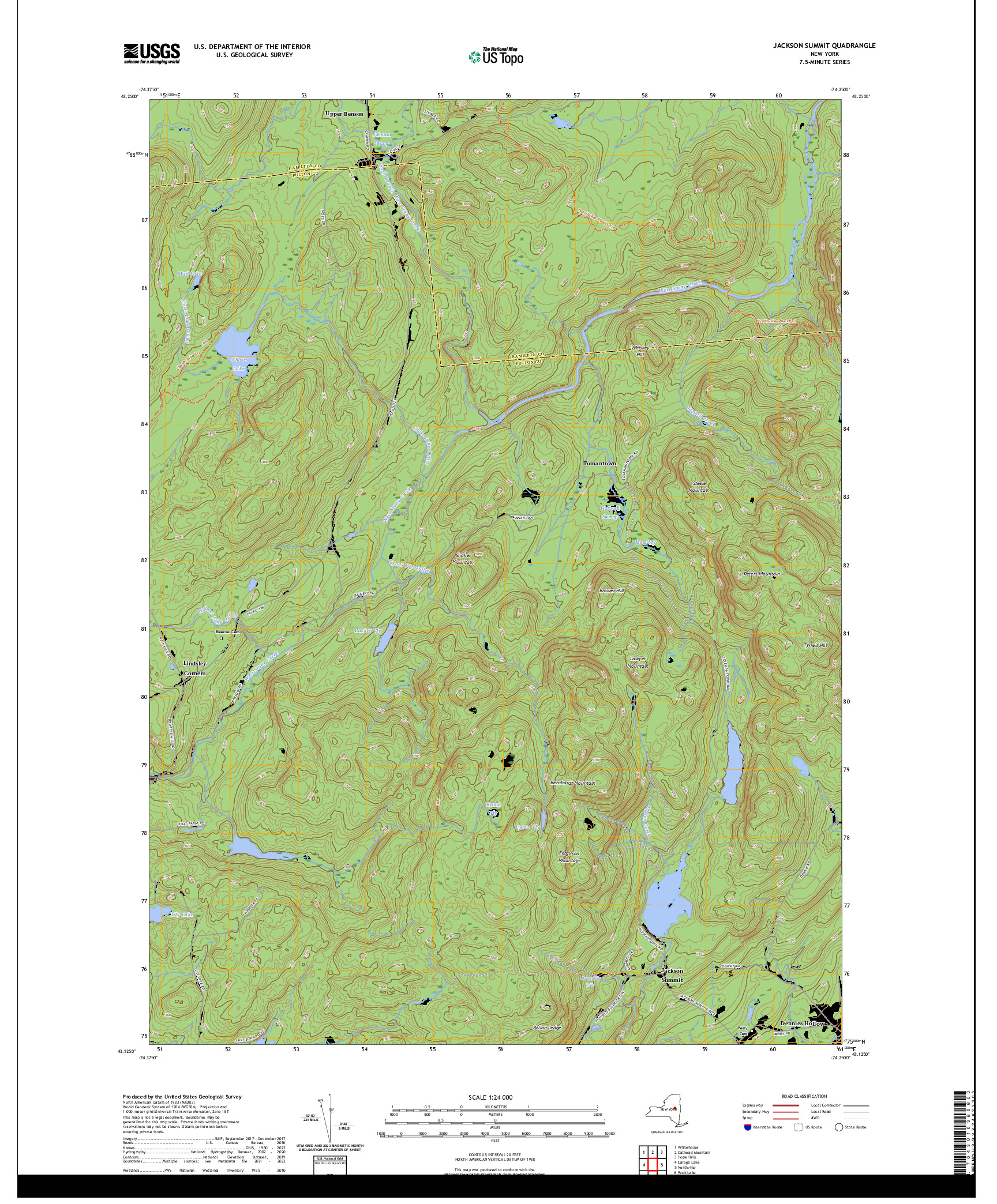 US TOPO 7.5-MINUTE MAP FOR JACKSON SUMMIT, NY