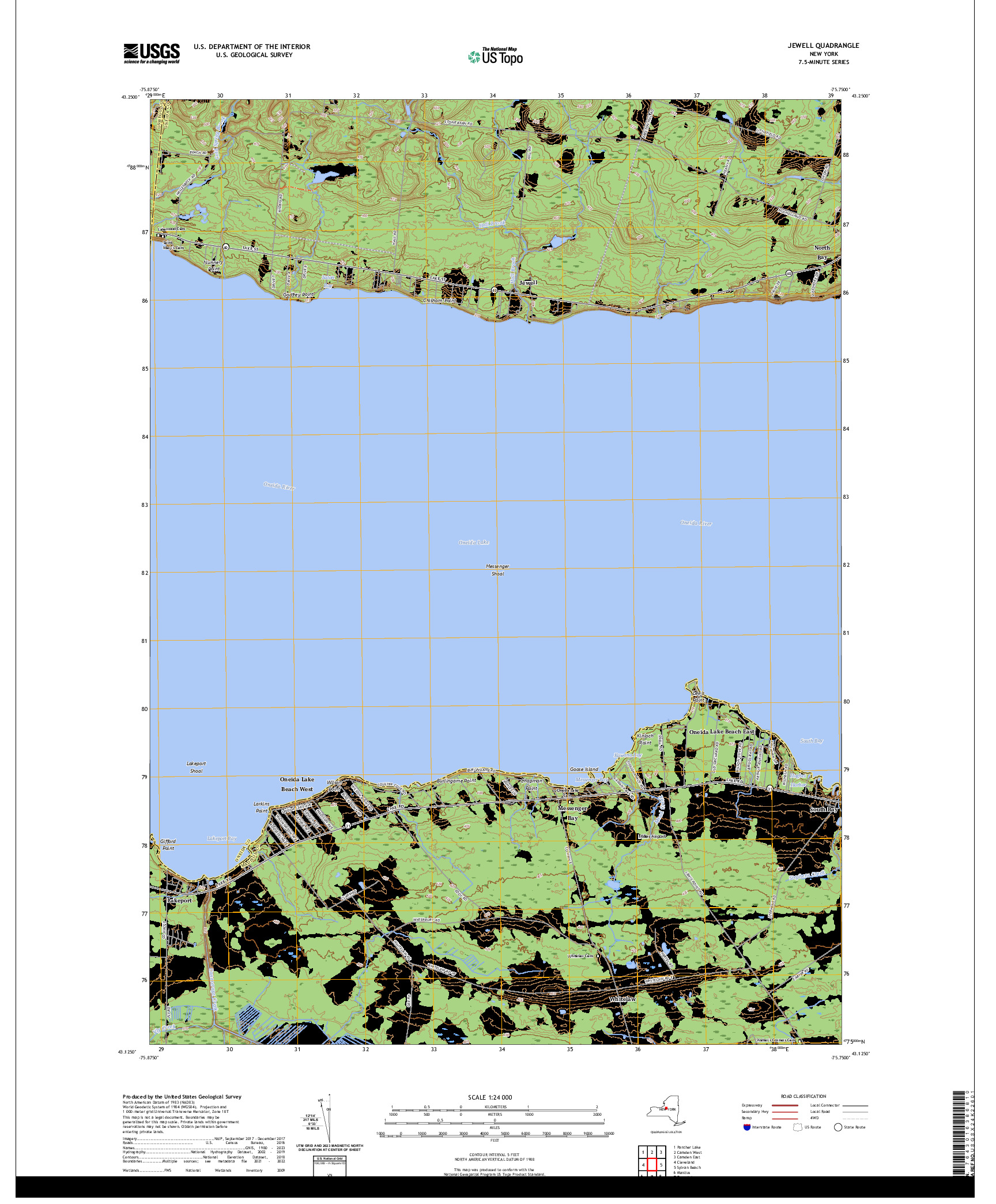 US TOPO 7.5-MINUTE MAP FOR JEWELL, NY