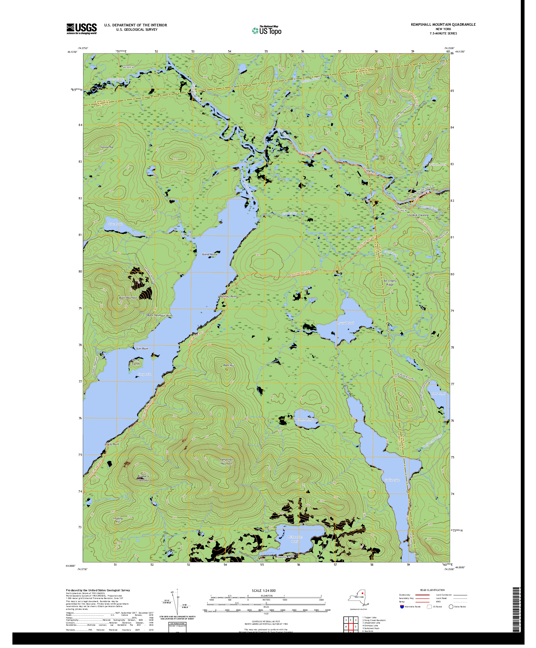 US TOPO 7.5-MINUTE MAP FOR KEMPSHALL MOUNTAIN, NY