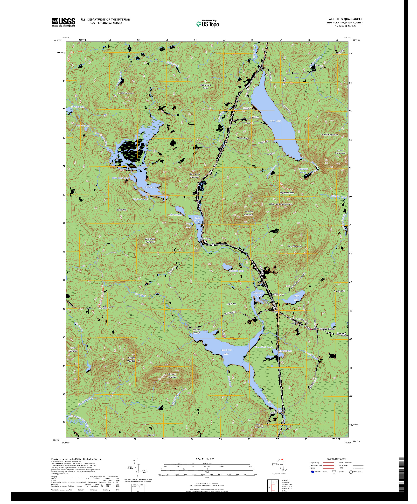 US TOPO 7.5-MINUTE MAP FOR LAKE TITUS, NY