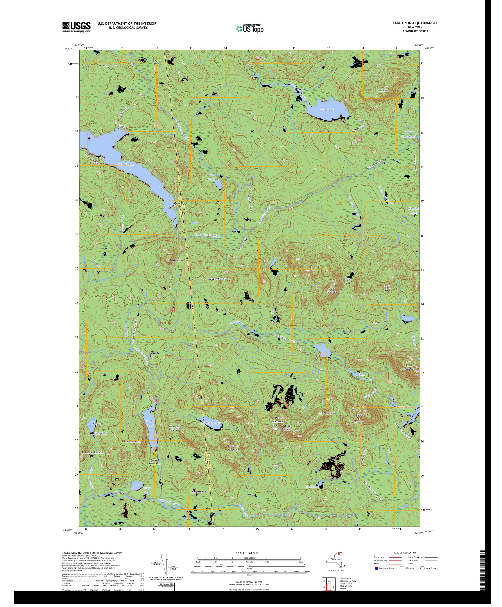 US TOPO 7.5-MINUTE MAP FOR LAKE OZONIA, NY