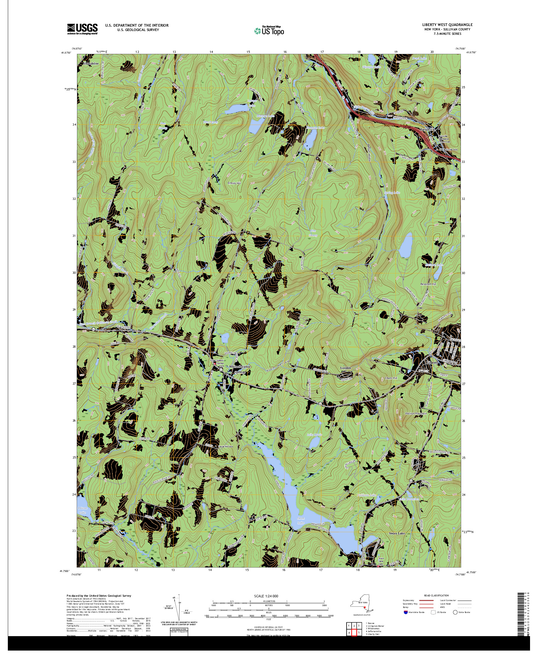 US TOPO 7.5-MINUTE MAP FOR LIBERTY WEST, NY