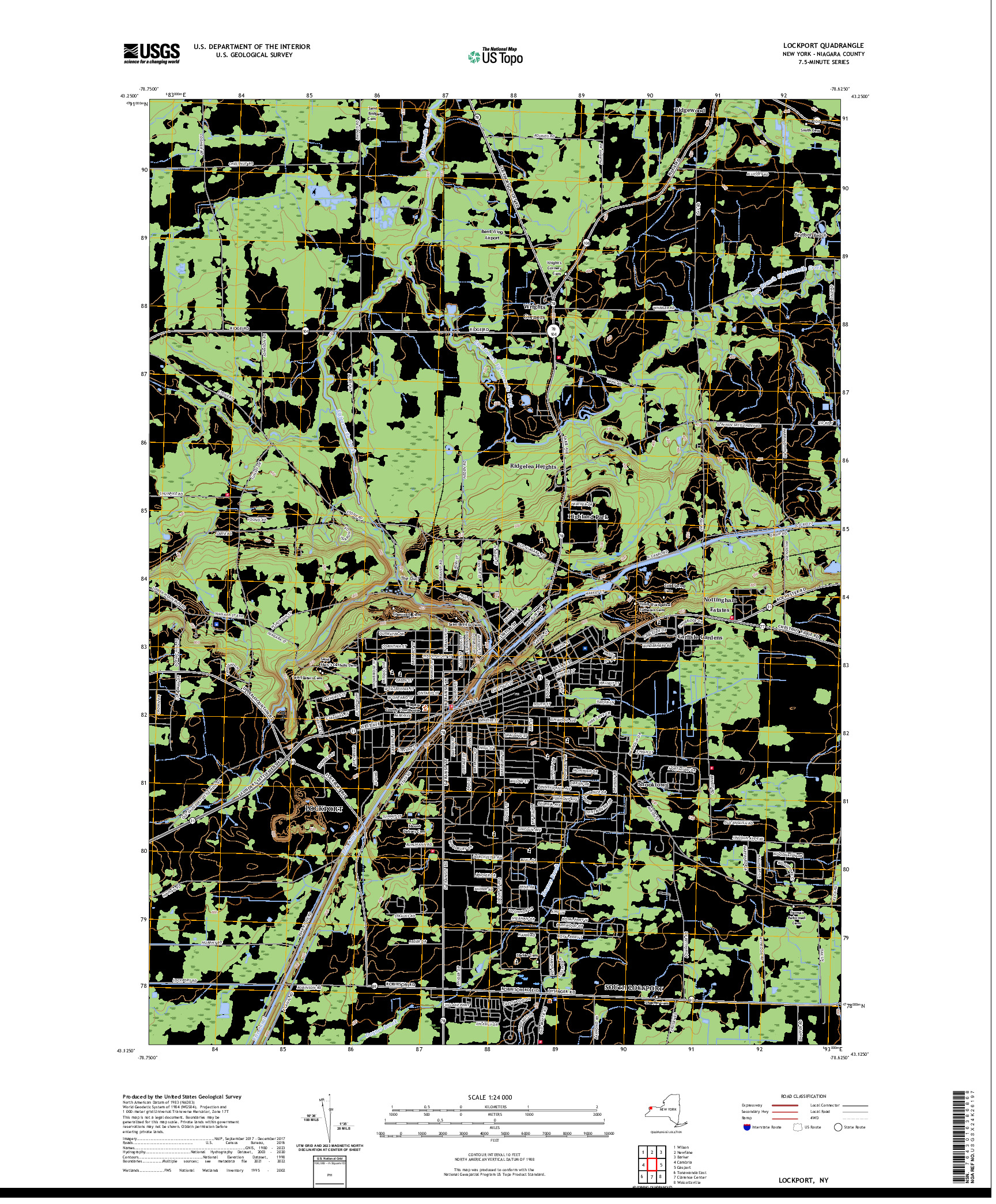 US TOPO 7.5-MINUTE MAP FOR LOCKPORT, NY