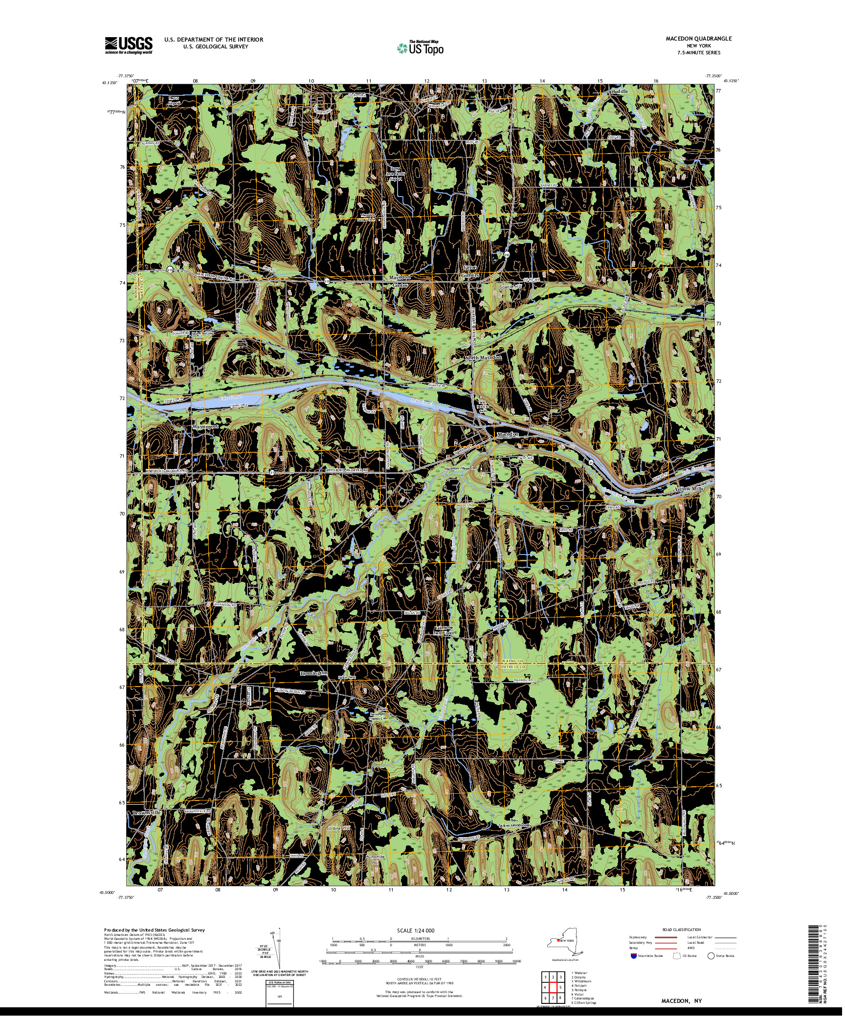 US TOPO 7.5-MINUTE MAP FOR MACEDON, NY