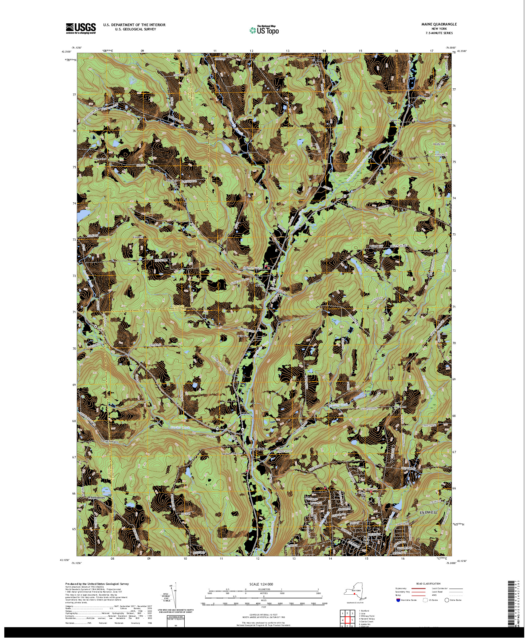 US TOPO 7.5-MINUTE MAP FOR MAINE, NY