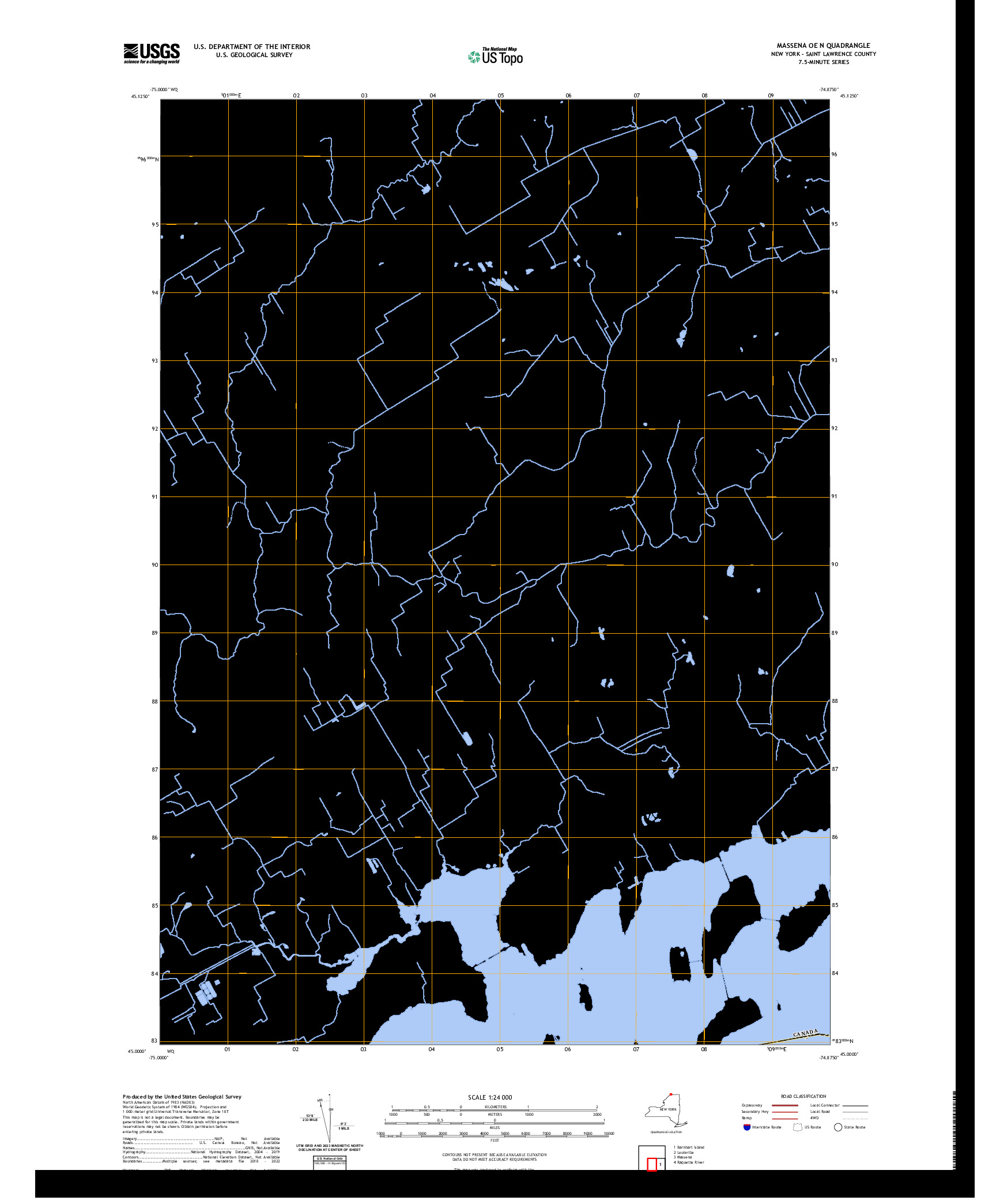 US TOPO 7.5-MINUTE MAP FOR MASSENA OE N, NY,ON