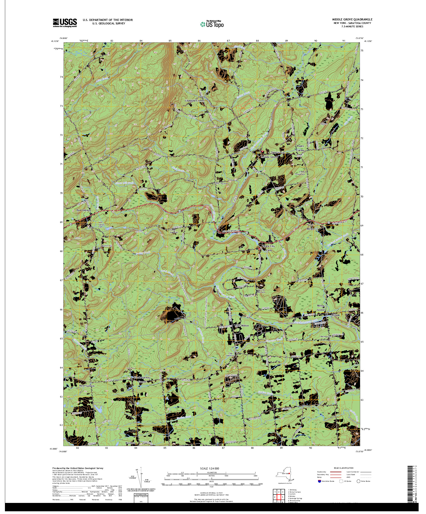 US TOPO 7.5-MINUTE MAP FOR MIDDLE GROVE, NY