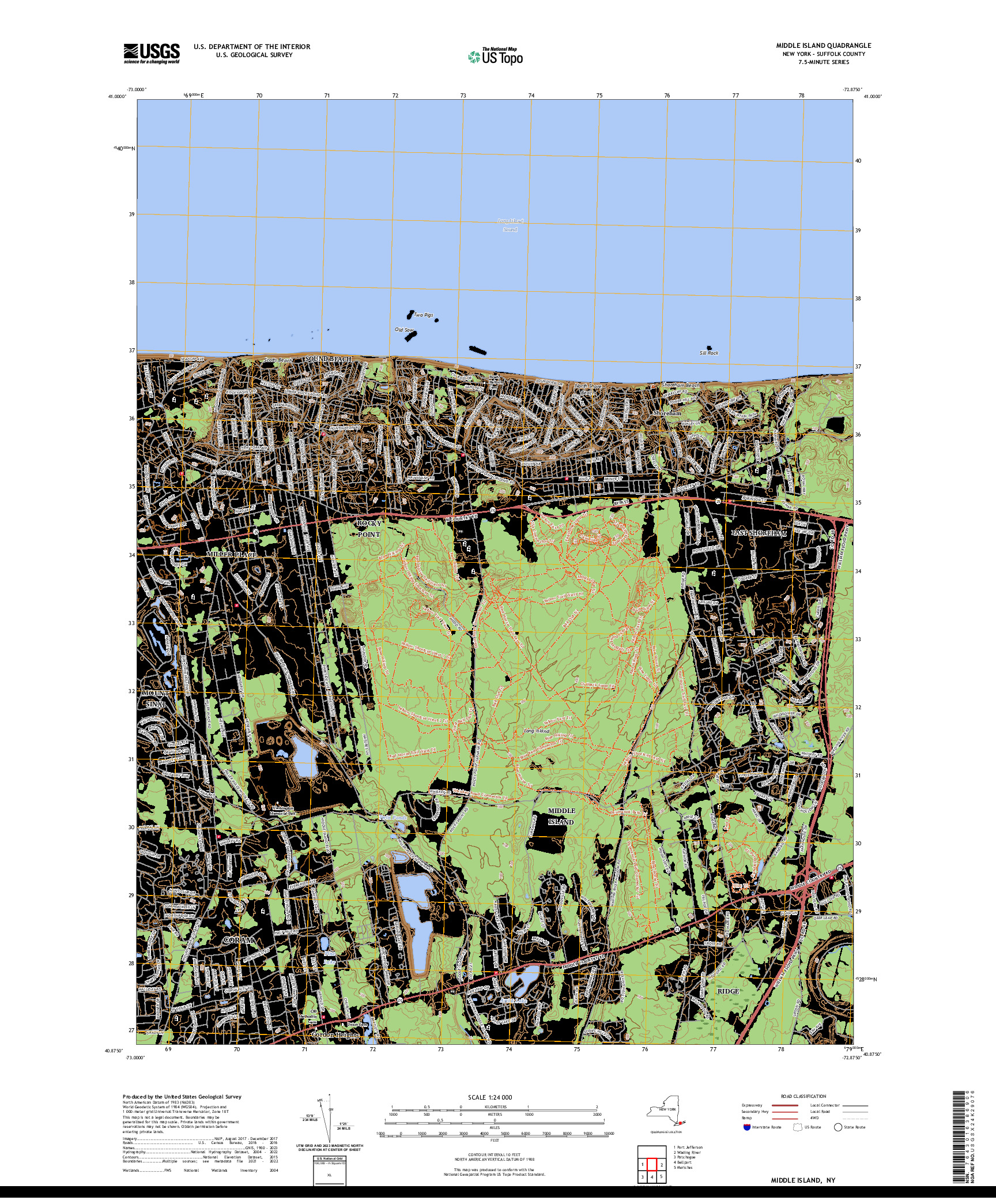 US TOPO 7.5-MINUTE MAP FOR MIDDLE ISLAND, NY