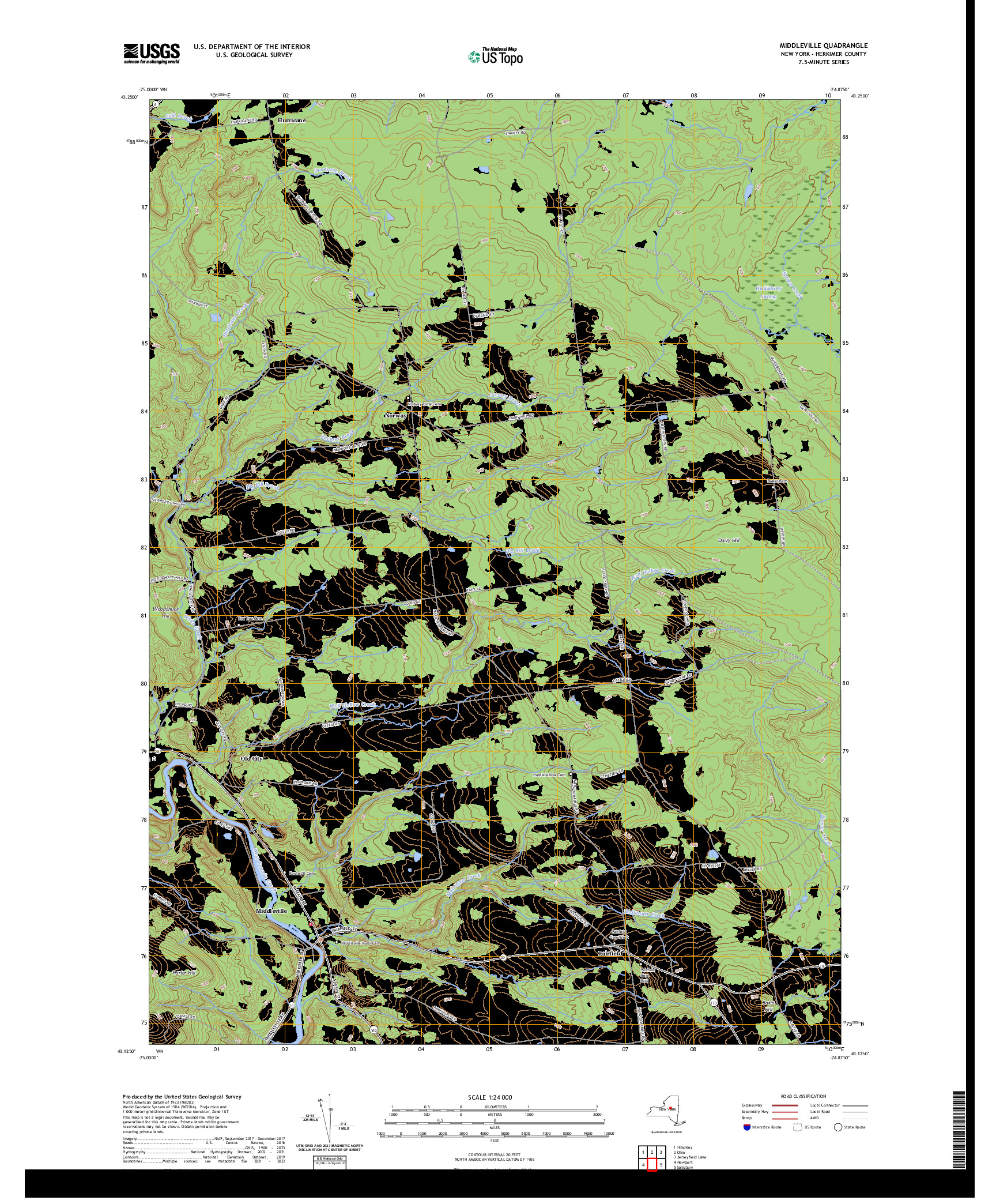 US TOPO 7.5-MINUTE MAP FOR MIDDLEVILLE, NY