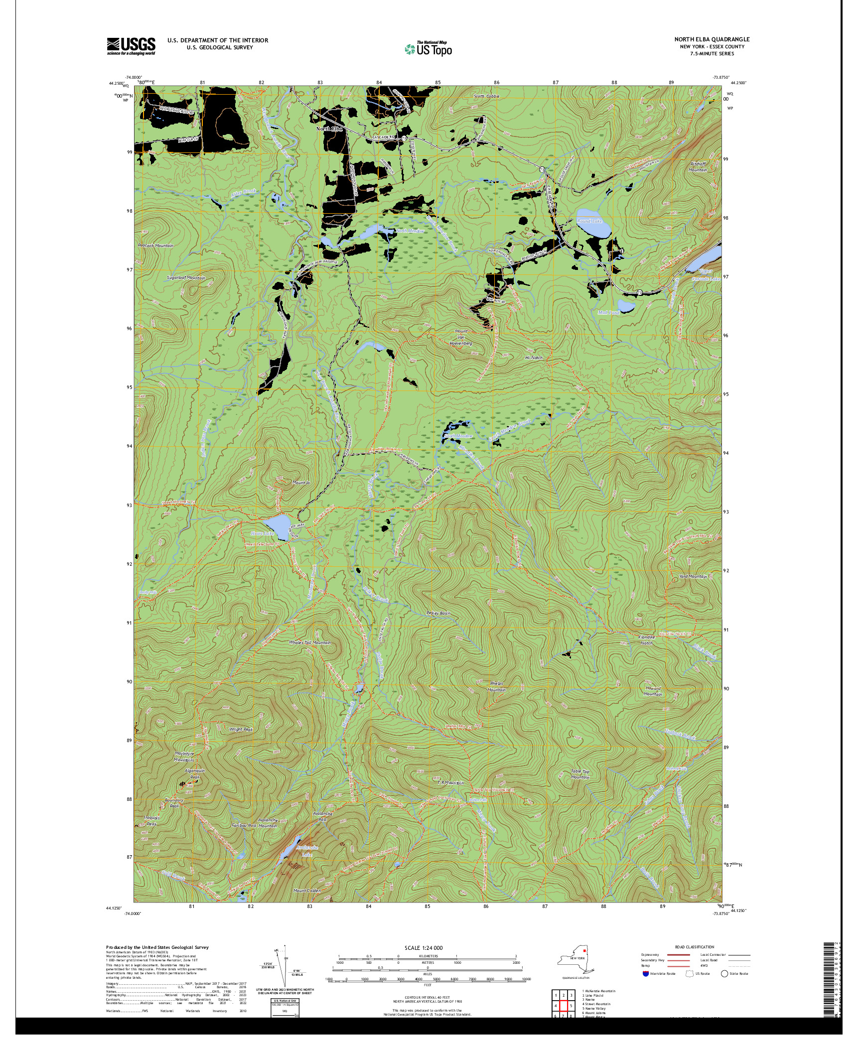 US TOPO 7.5-MINUTE MAP FOR NORTH ELBA, NY